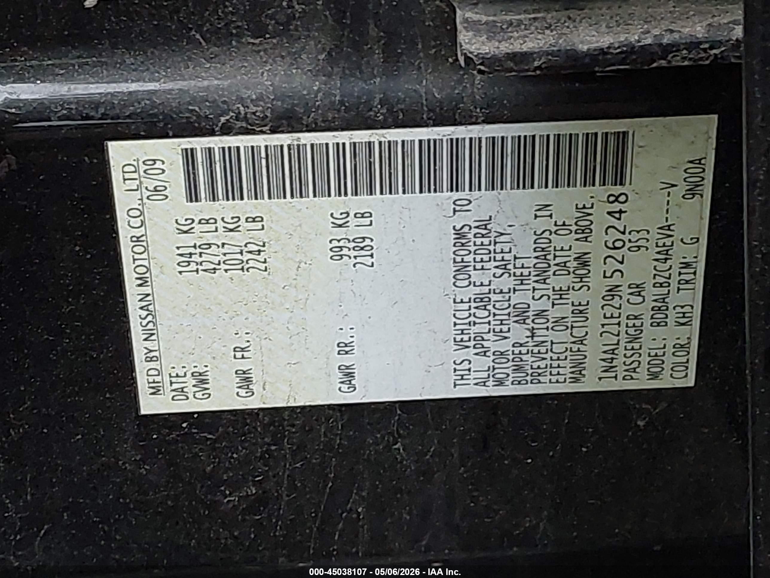 NISSAN ALTIMA image 9
