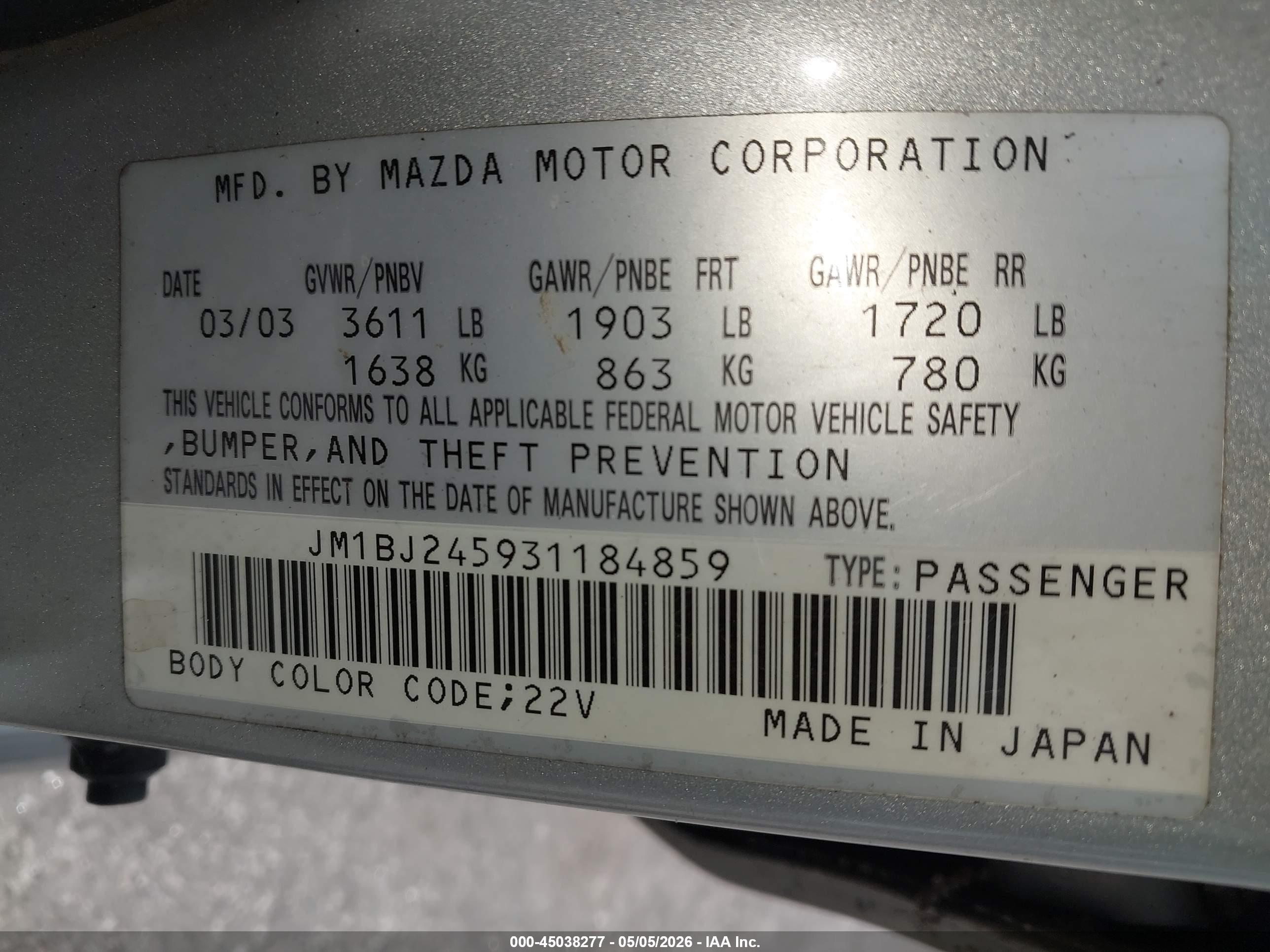 MAZDA PROTEGE5 image 9