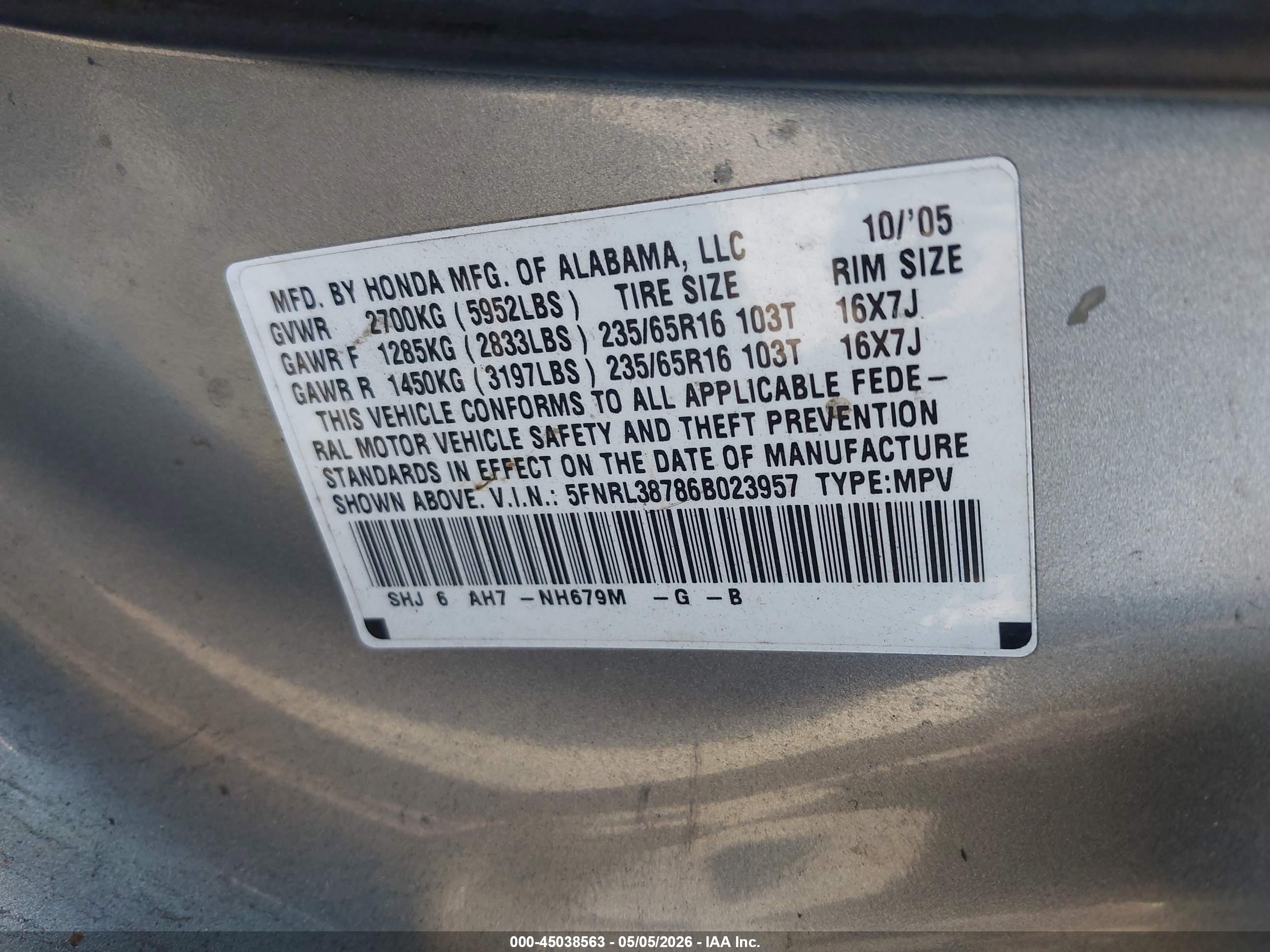 HONDA ODYSSEY image 9