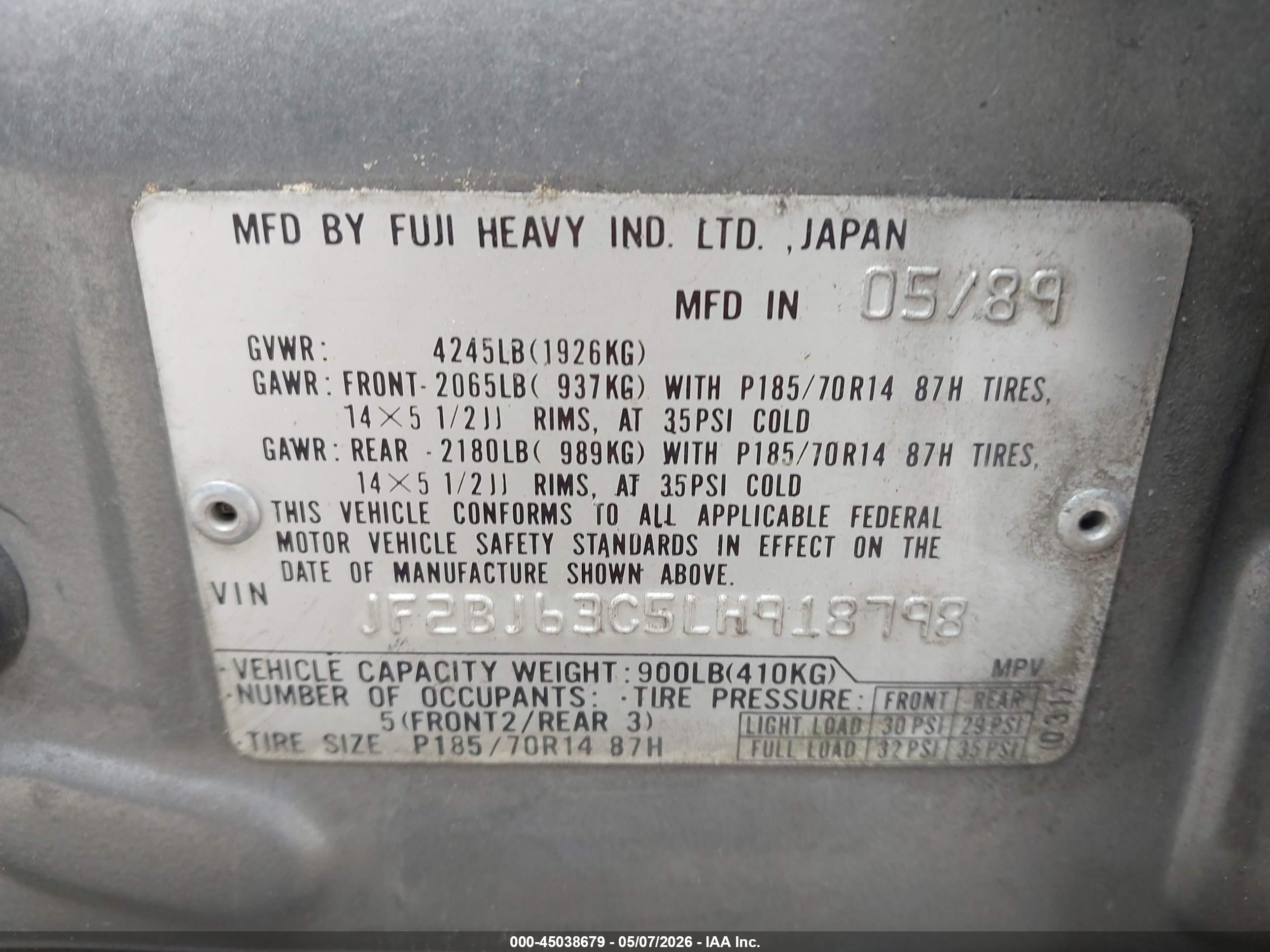 SUBARU LEGACY image 9