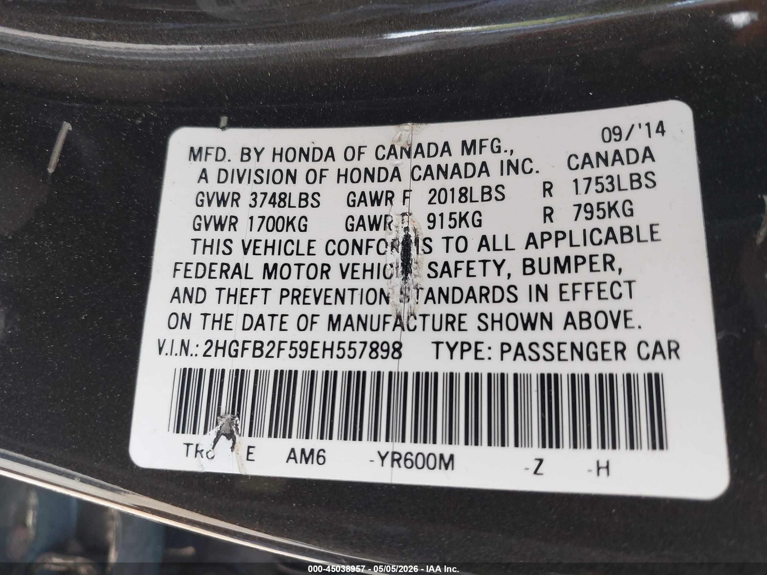 HONDA CIVIC image 9