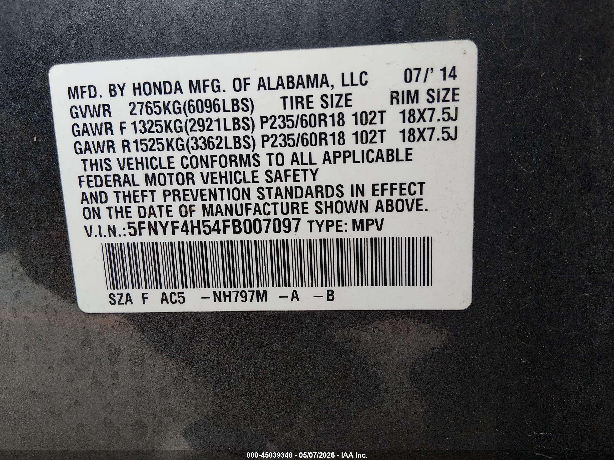 HONDA PILOT image 9