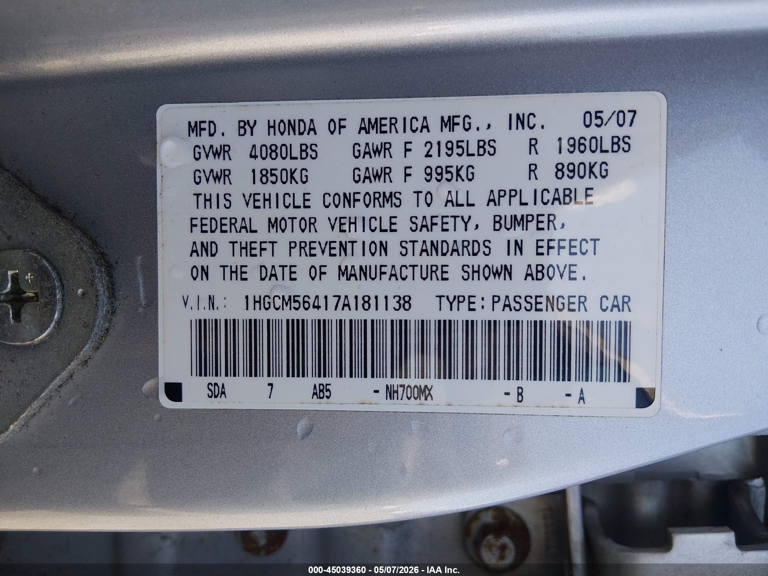 HONDA ACCORD image 9