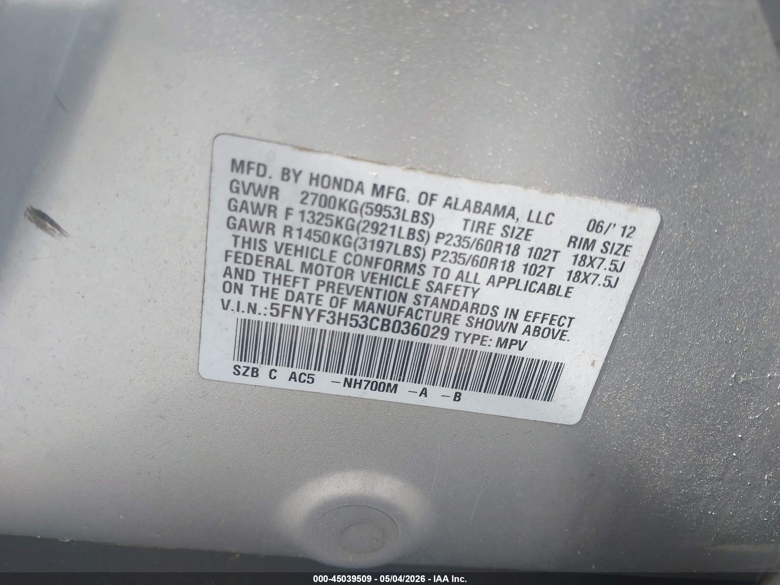 HONDA PILOT image 9