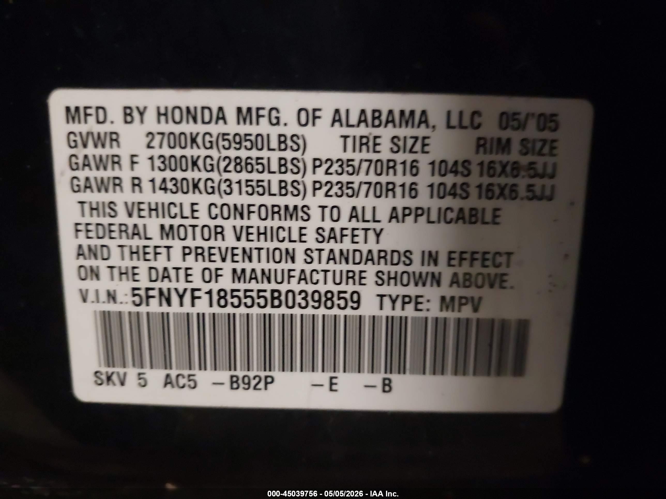 HONDA PILOT image 9