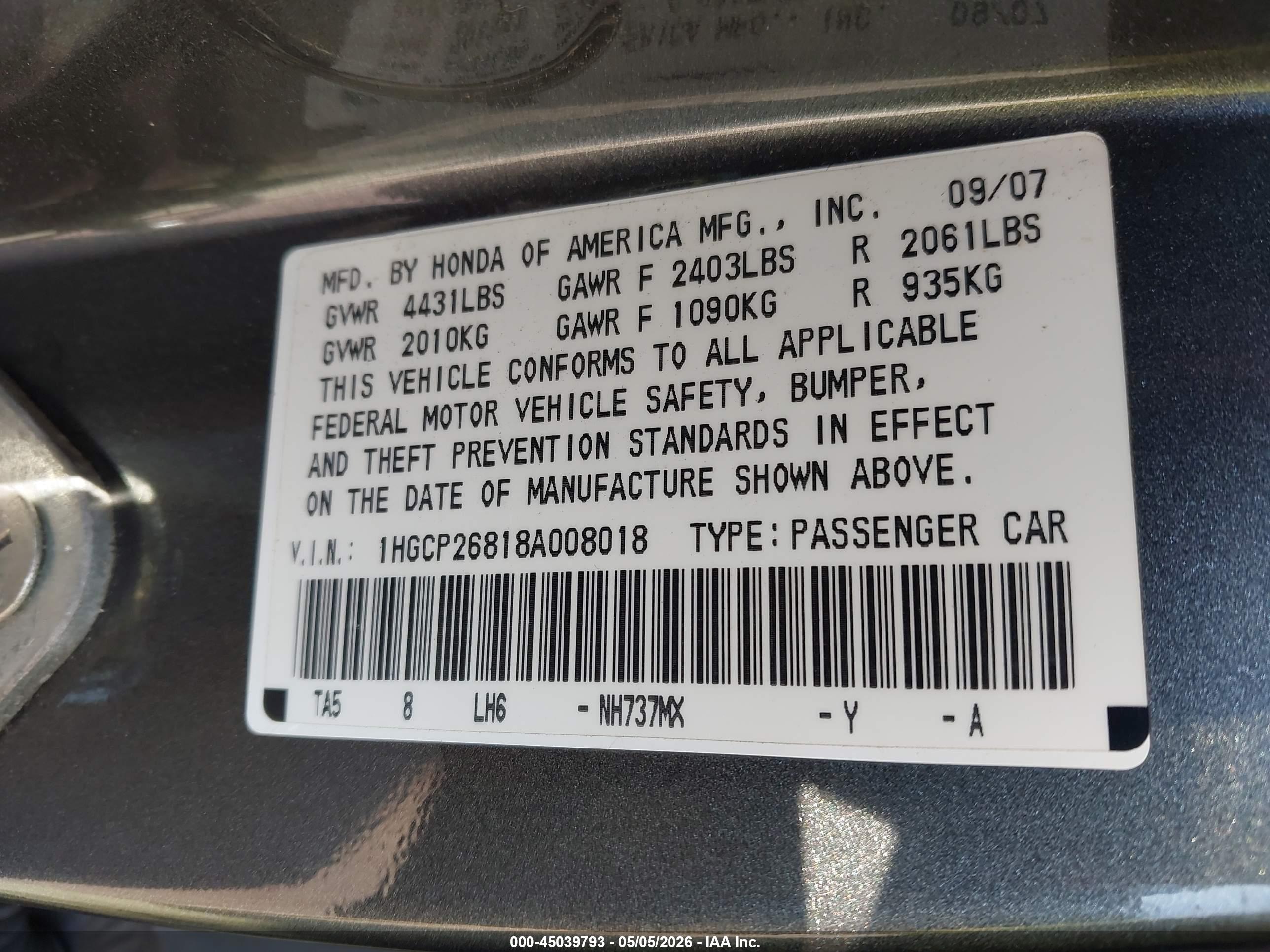 HONDA ACCORD image 9
