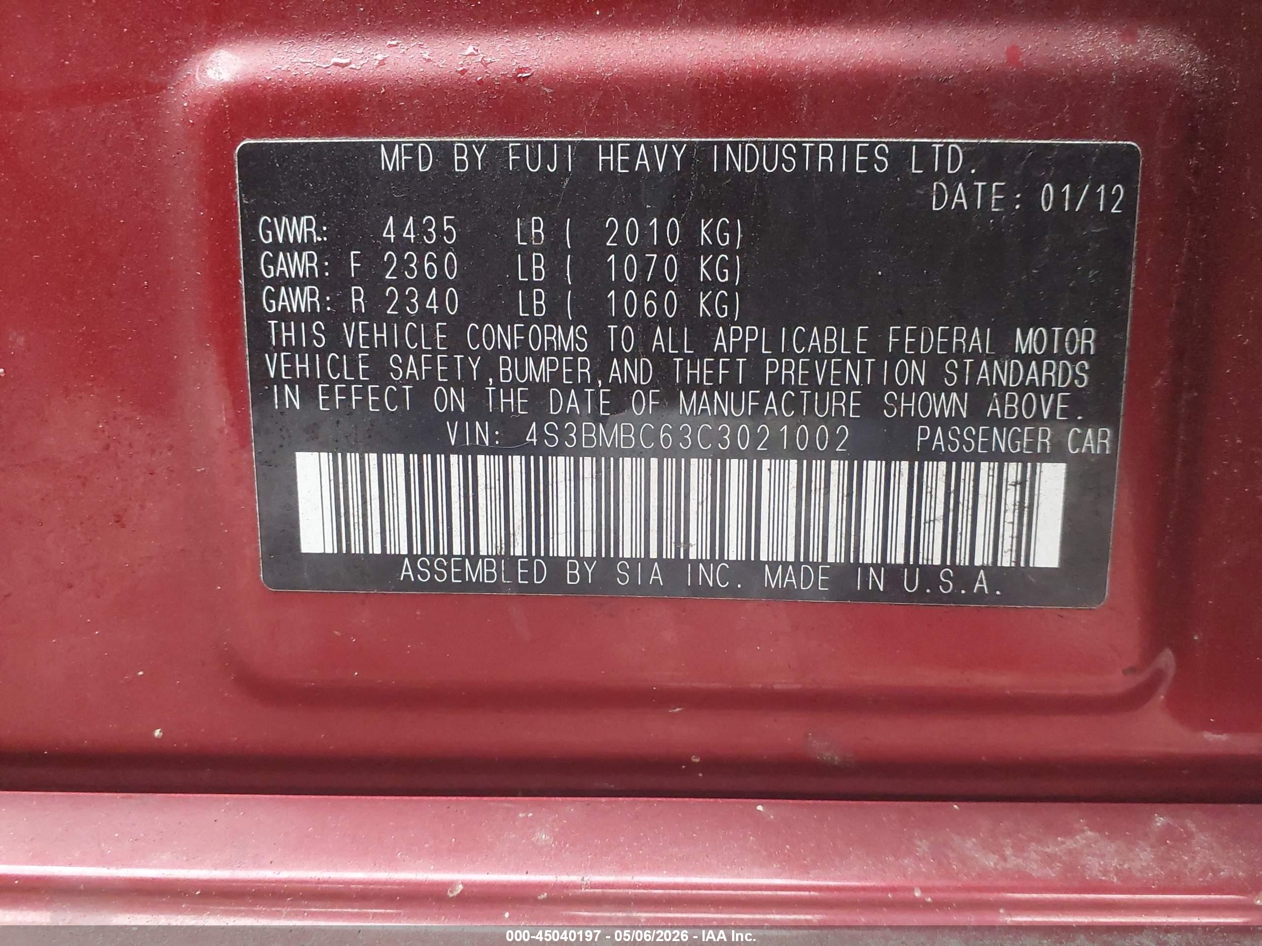 SUBARU LEGACY image 9