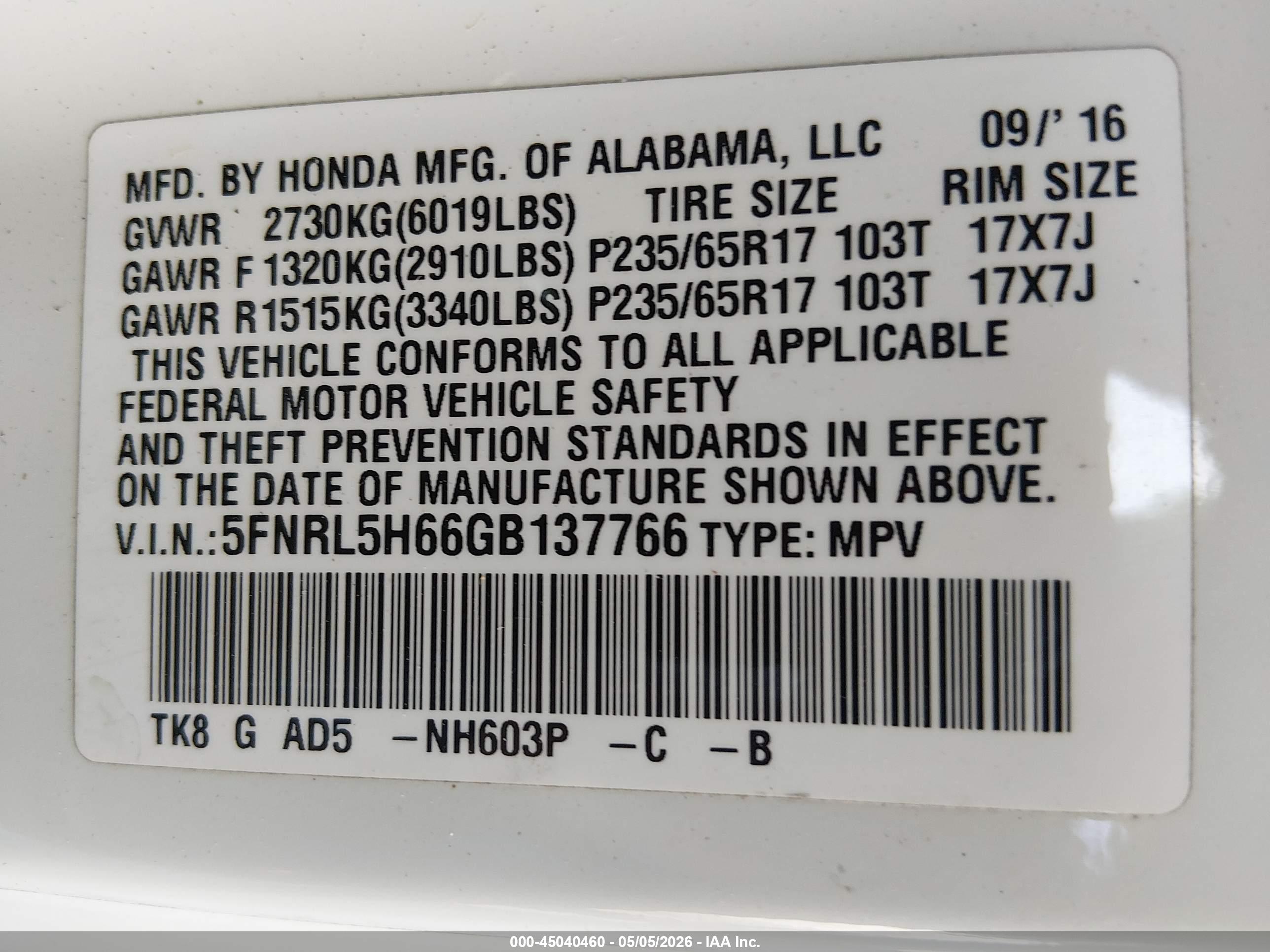 HONDA ODYSSEY image 9