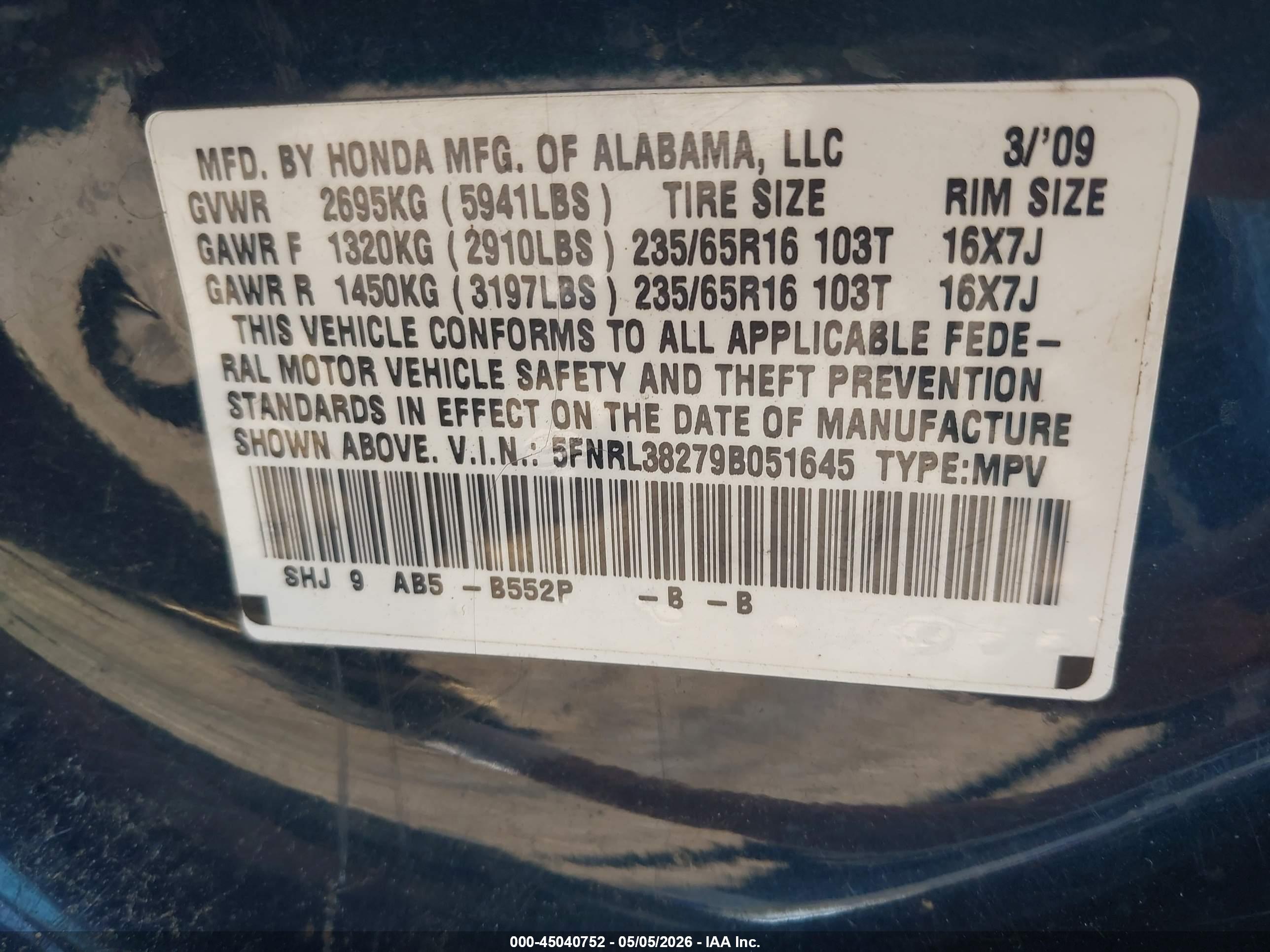 HONDA ODYSSEY image 9