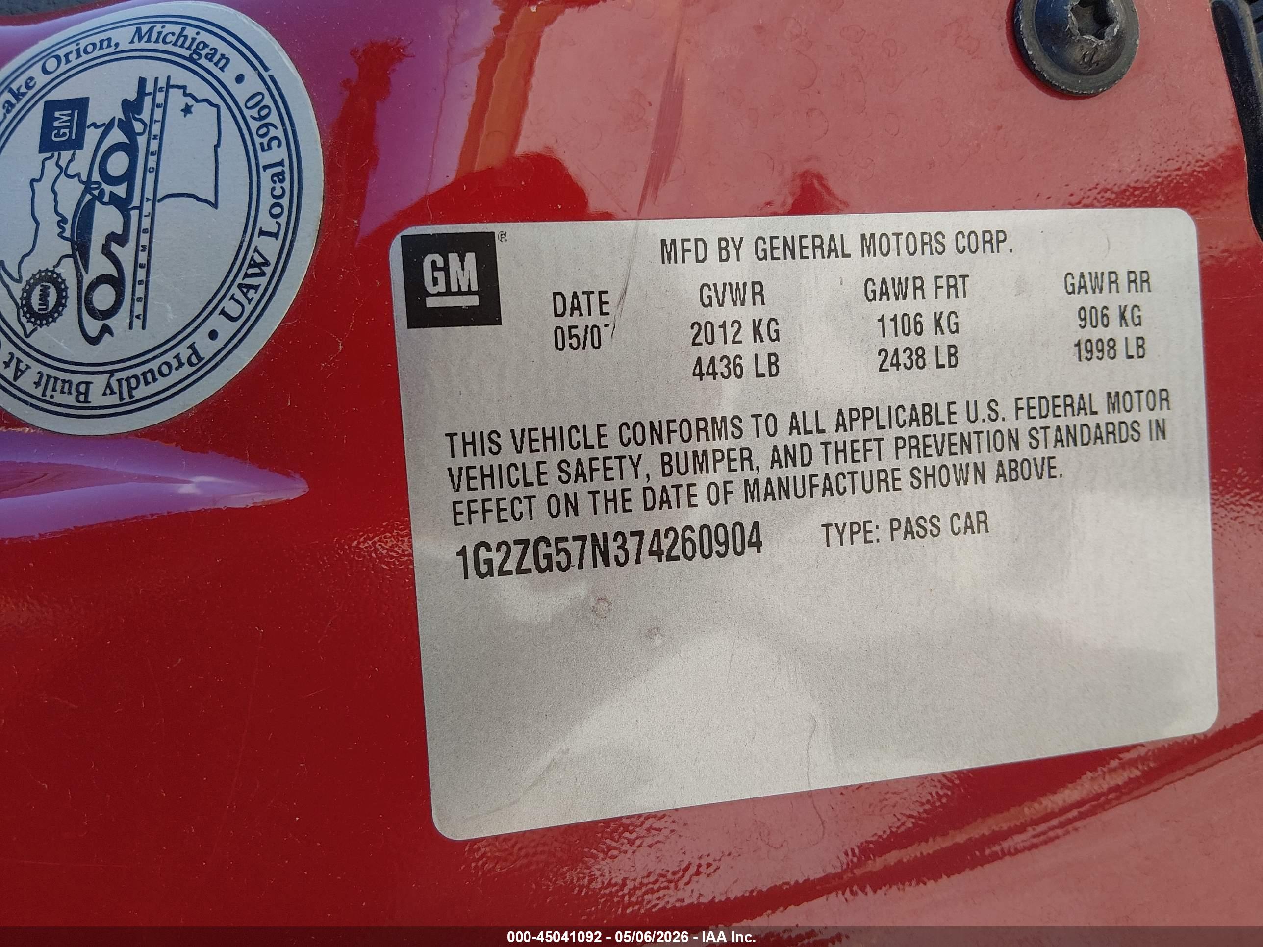 PONTIAC G6 image 9
