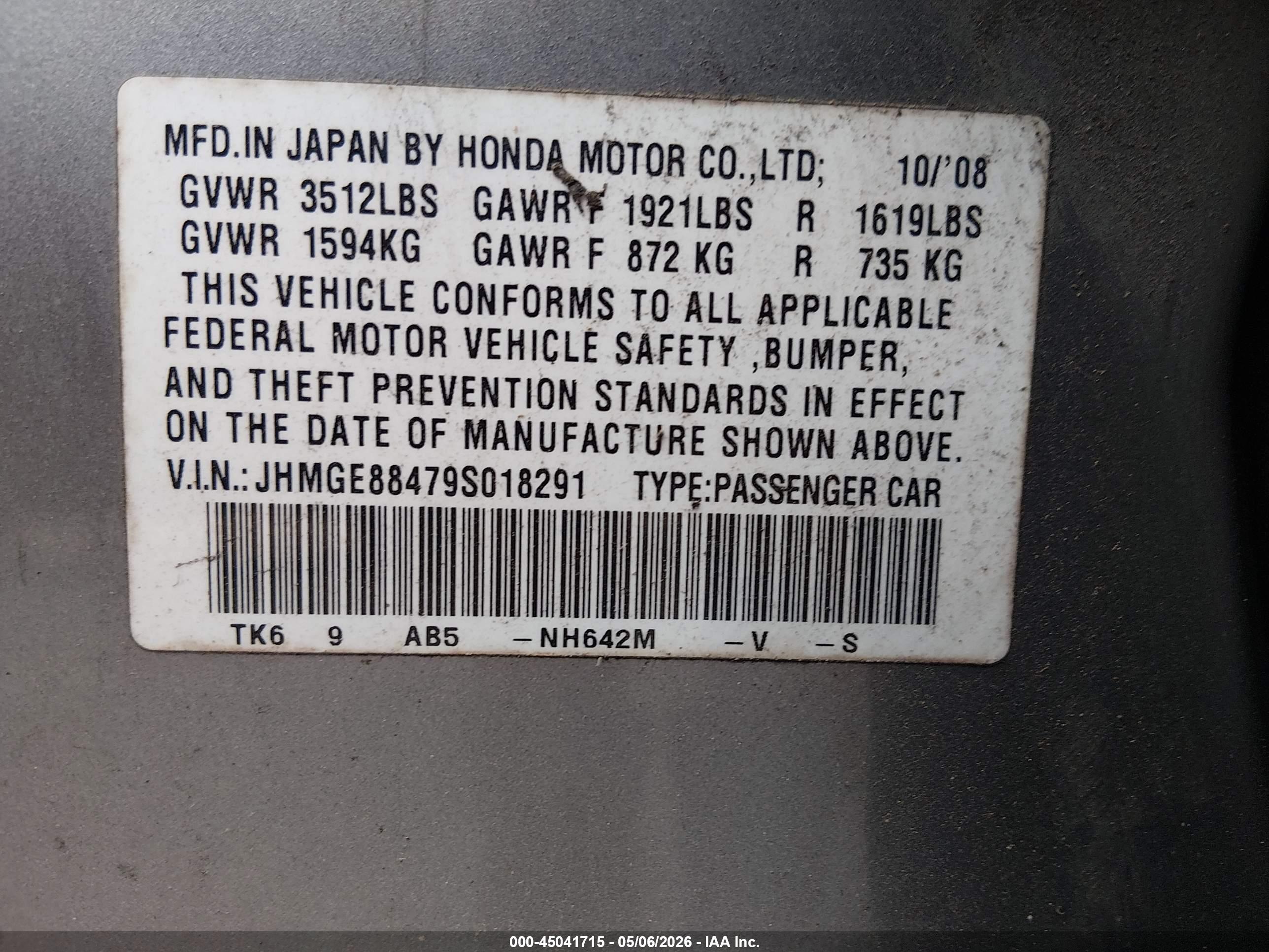 HONDA FIT image 9