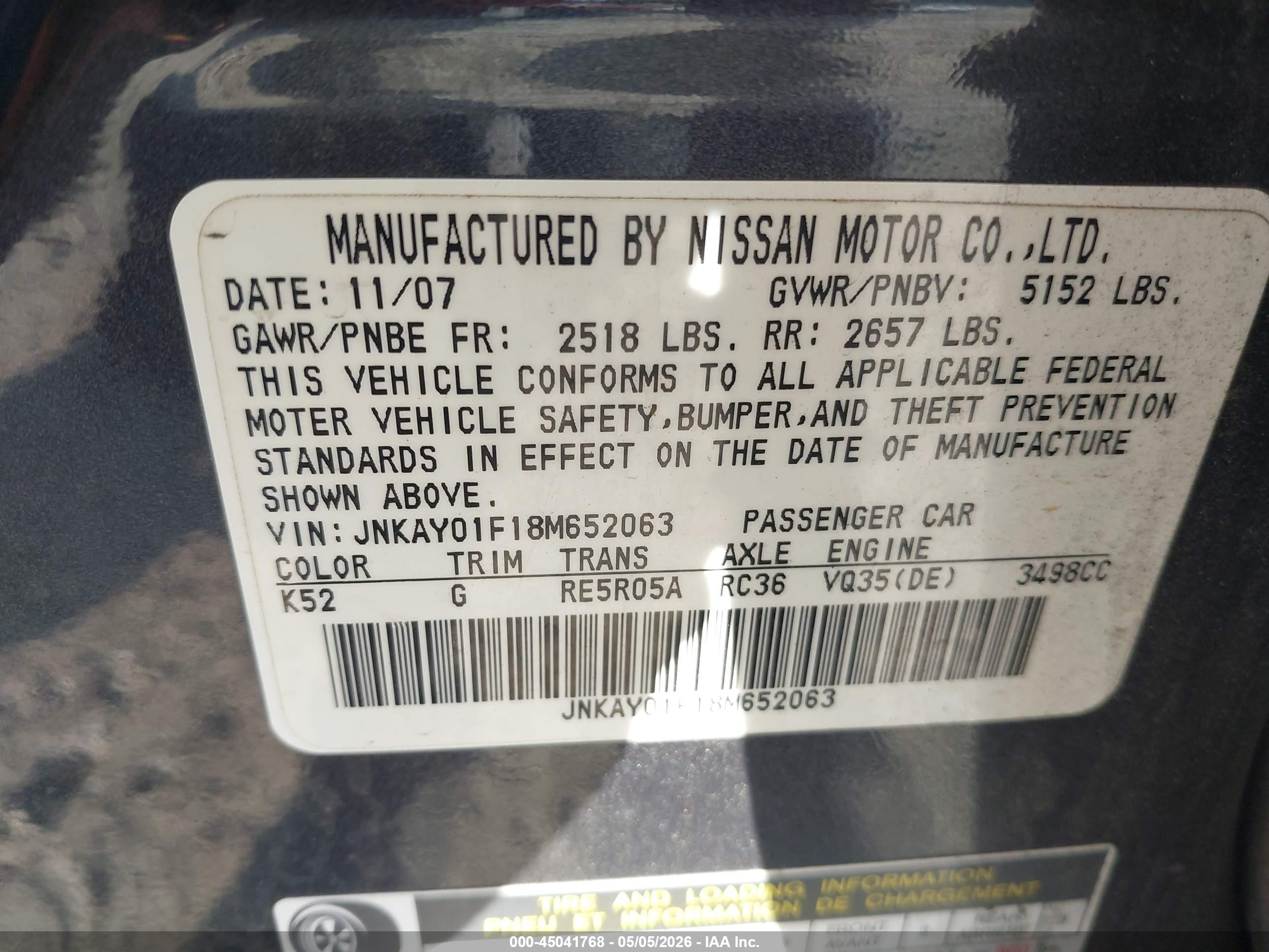 INFINITI M35X image 9