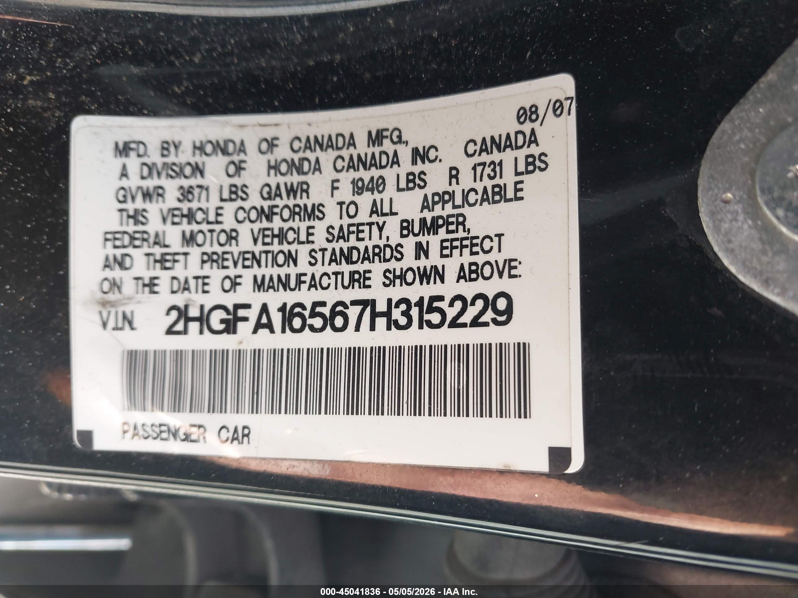 HONDA CIVIC image 9