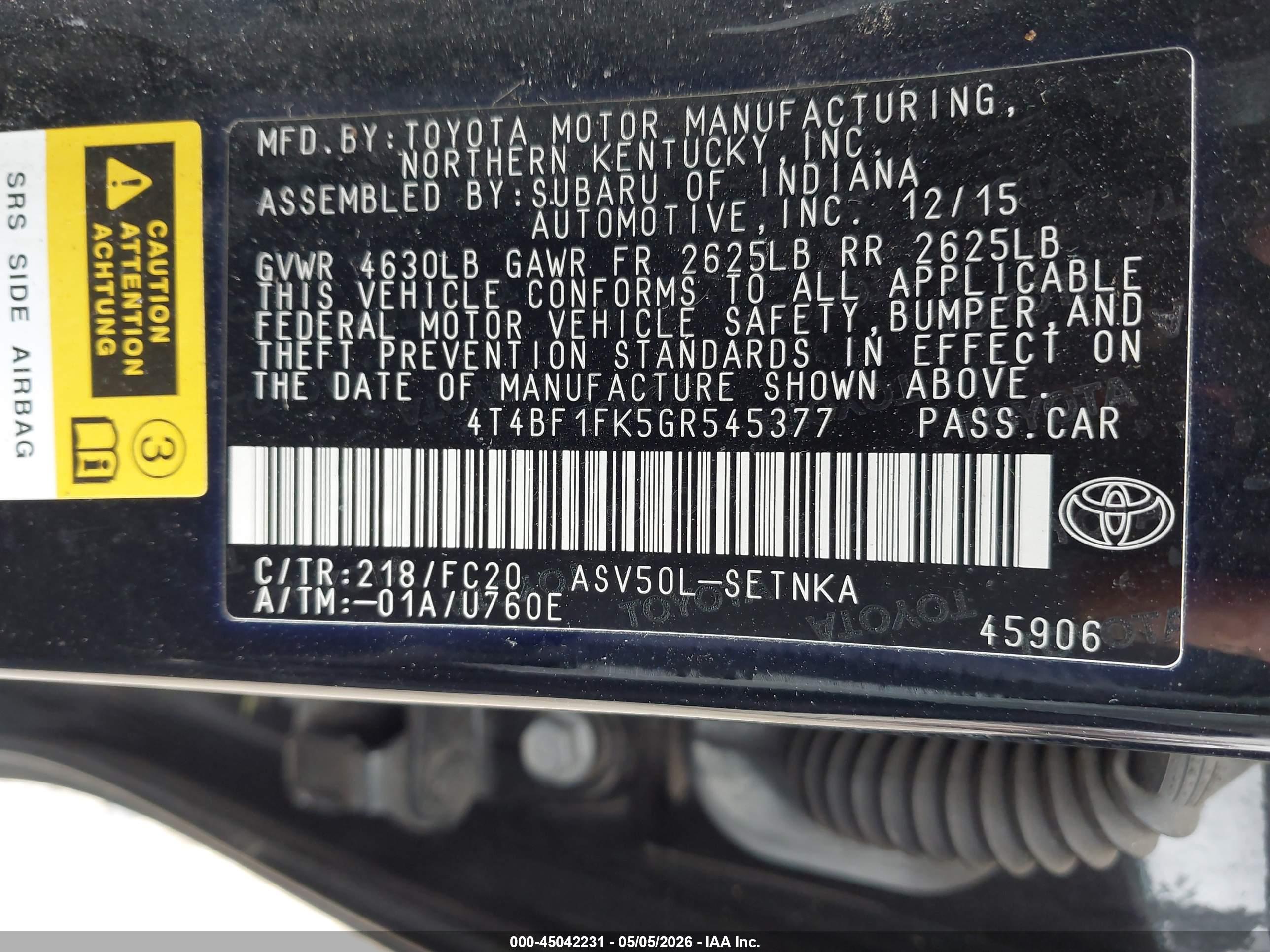 TOYOTA CAMRY image 9