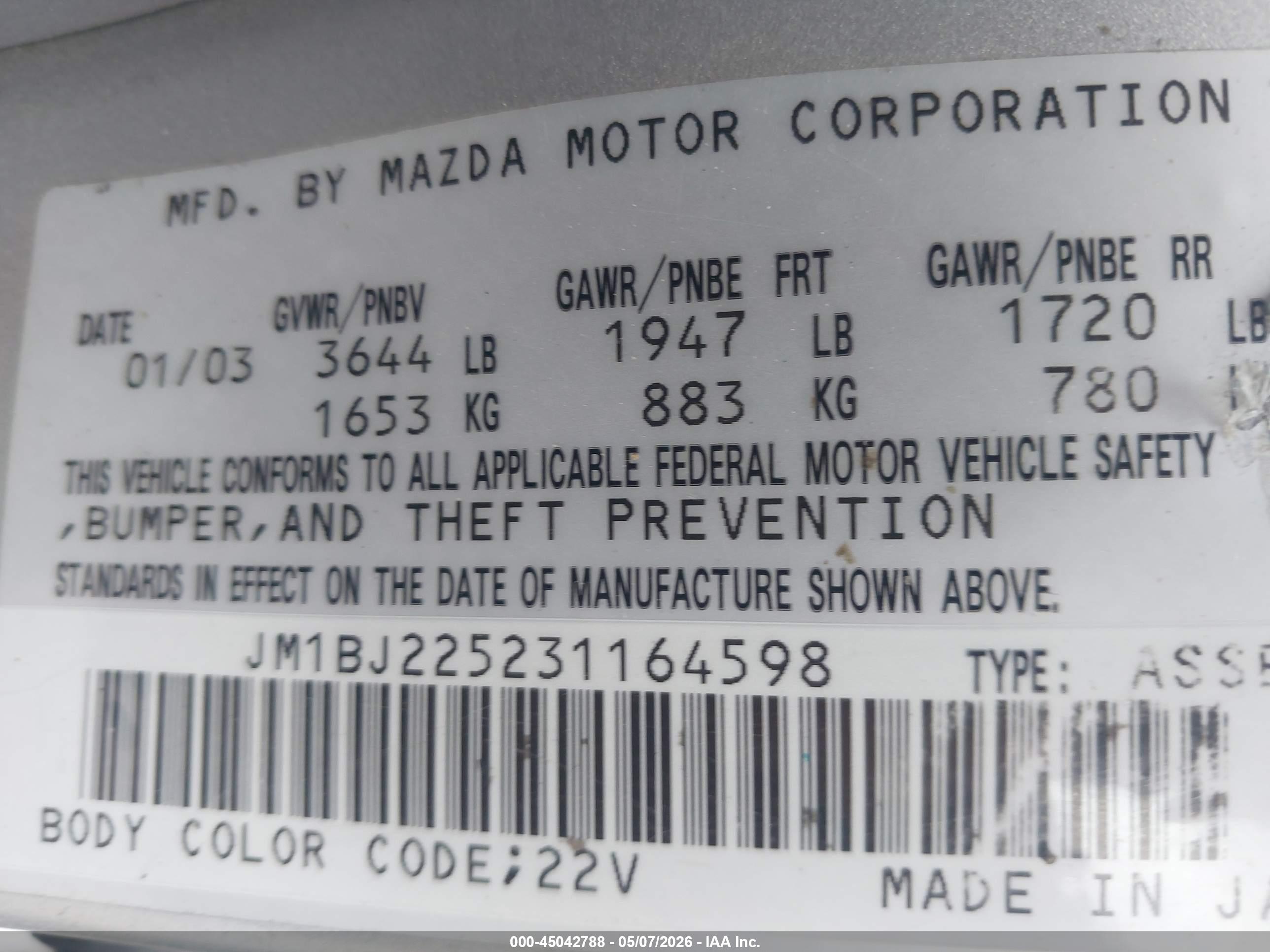 MAZDA PROTEGE image 9