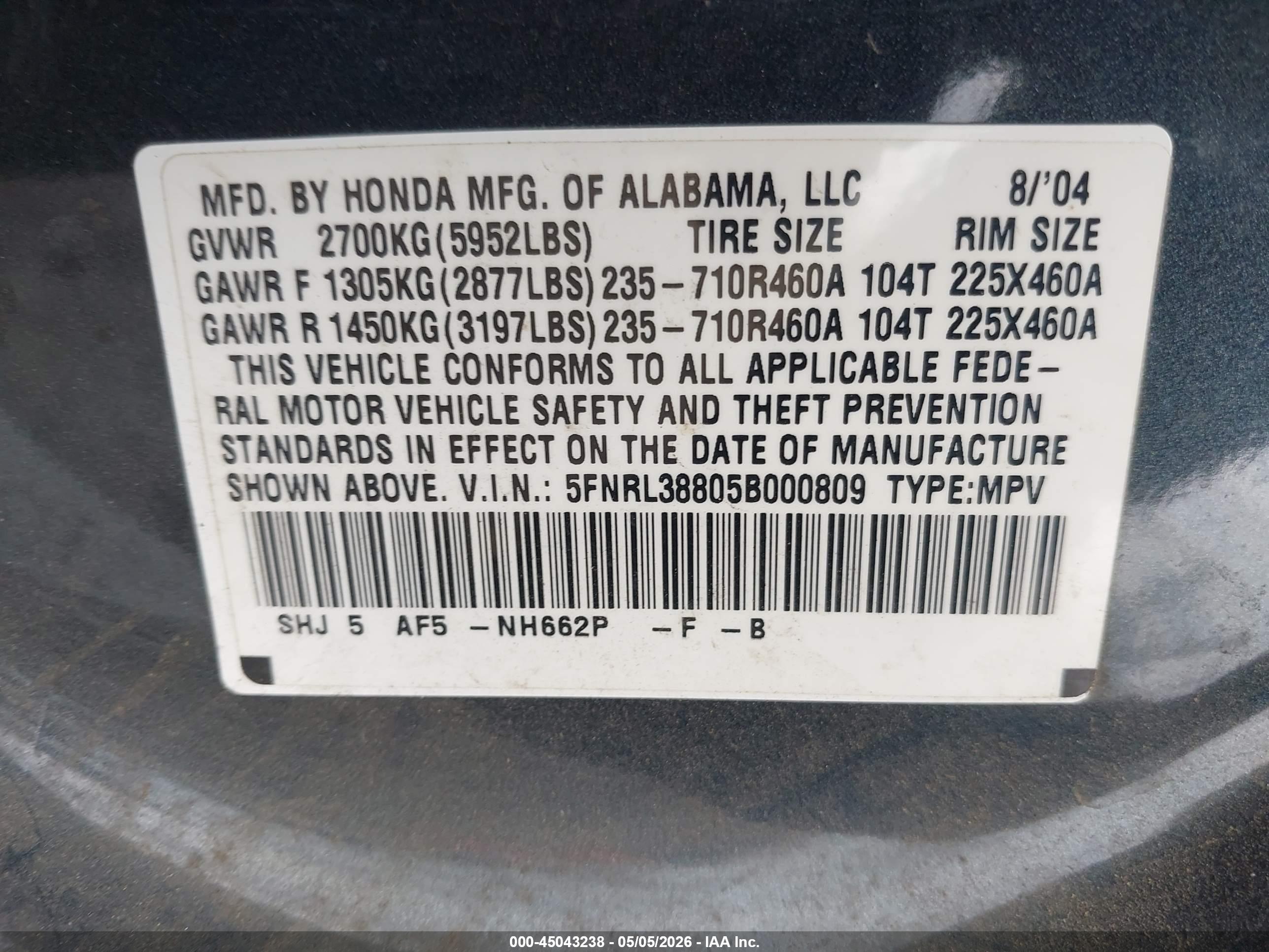 HONDA ODYSSEY image 9