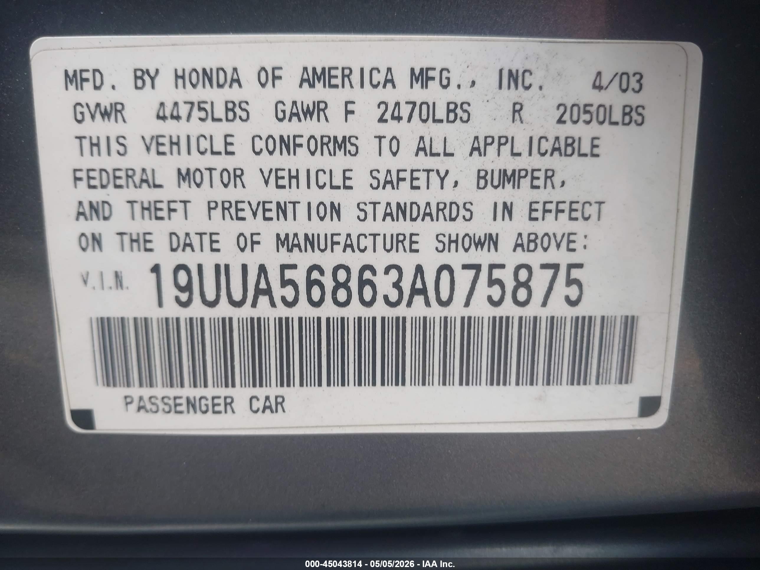 ACURA TL image 9