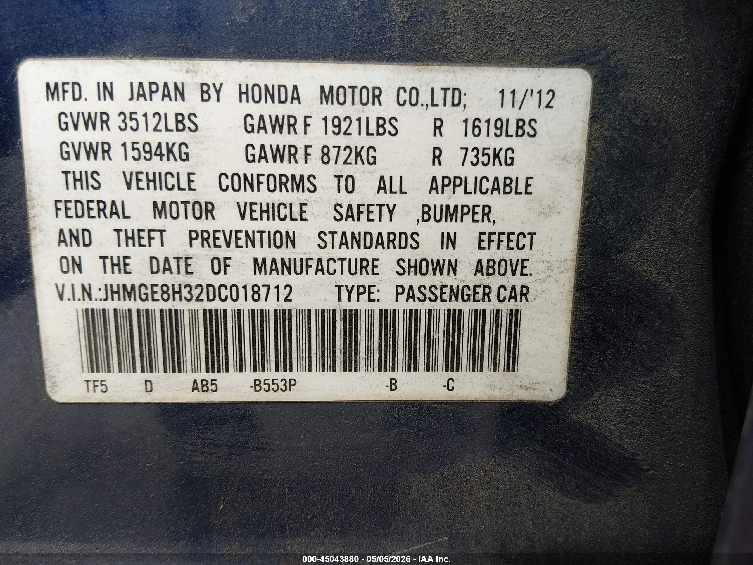 HONDA FIT image 9
