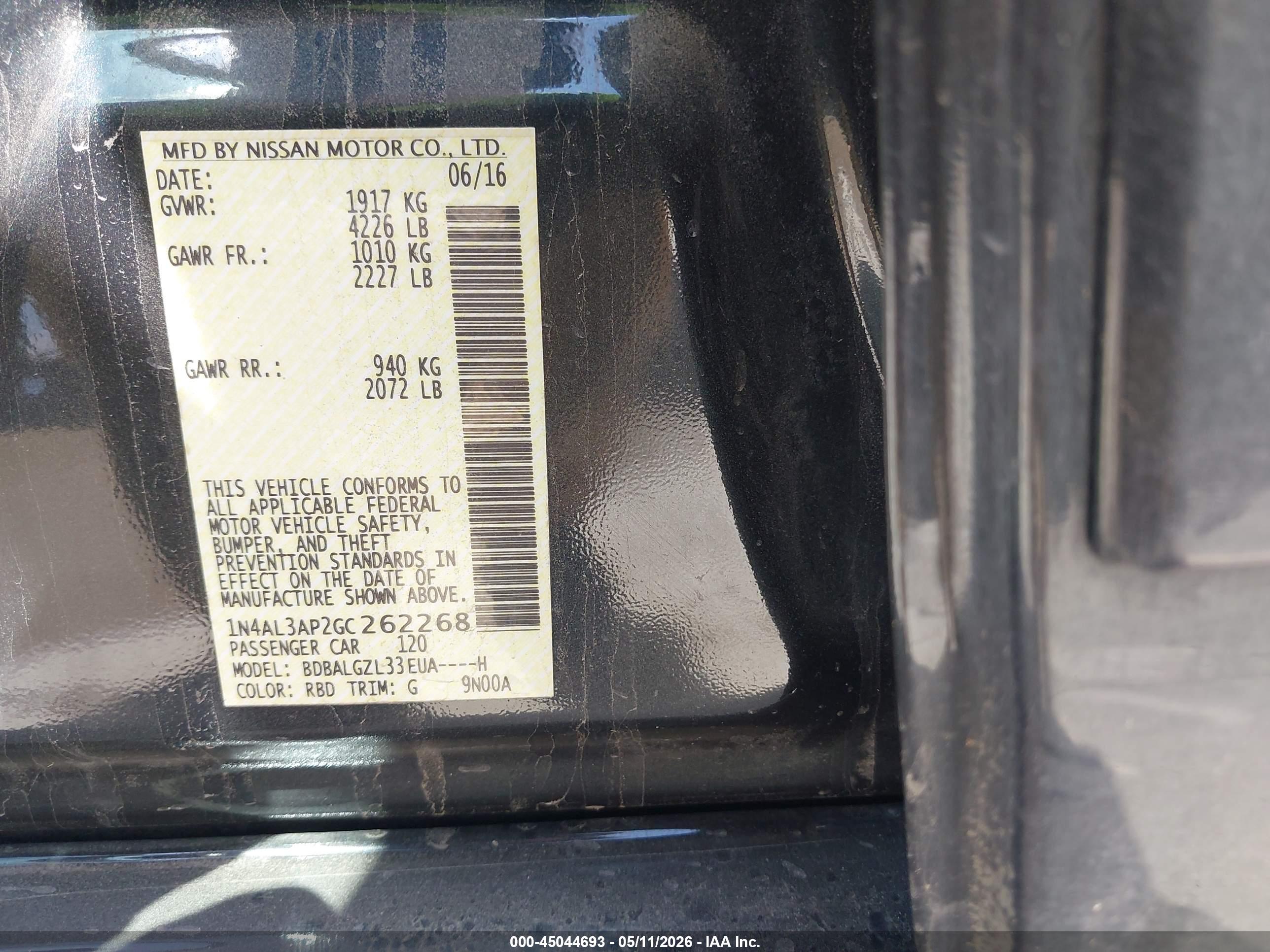 NISSAN ALTIMA image 9