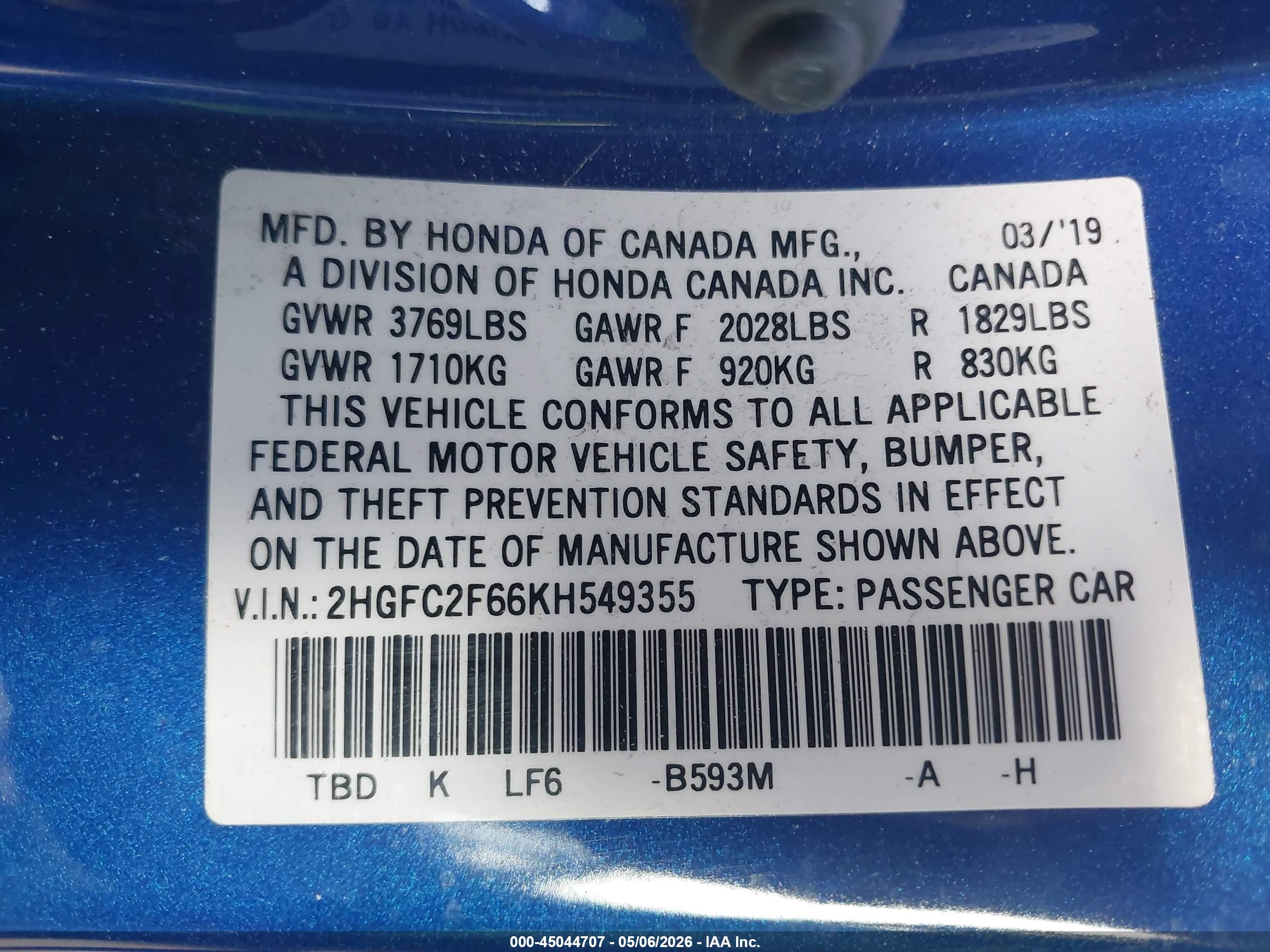 HONDA CIVIC image 9