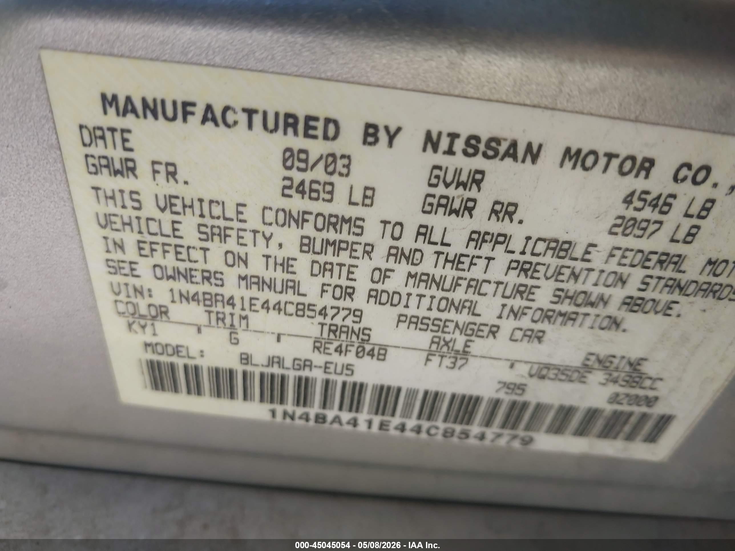 NISSAN MAXIMA image 9