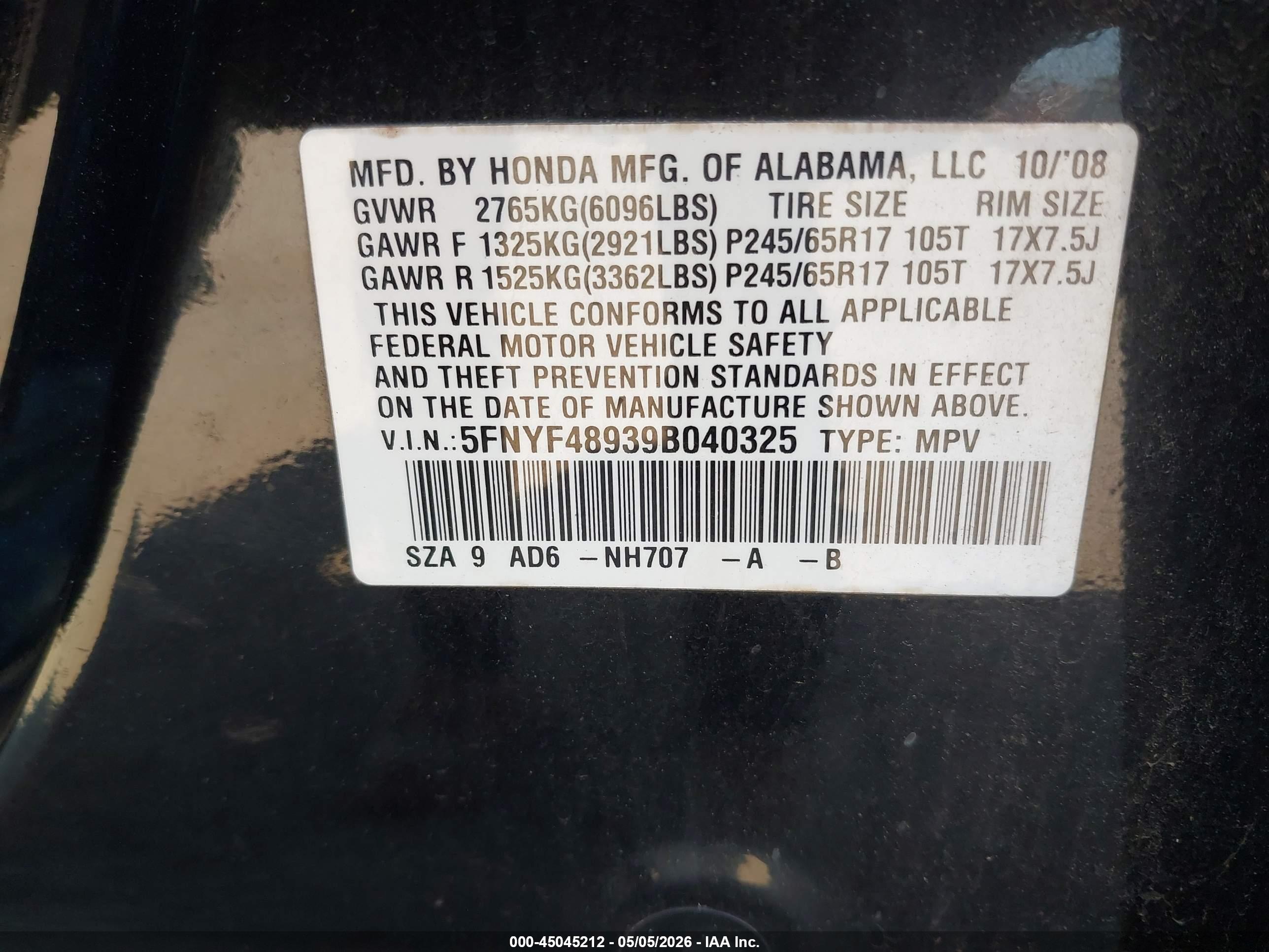 HONDA PILOT image 9