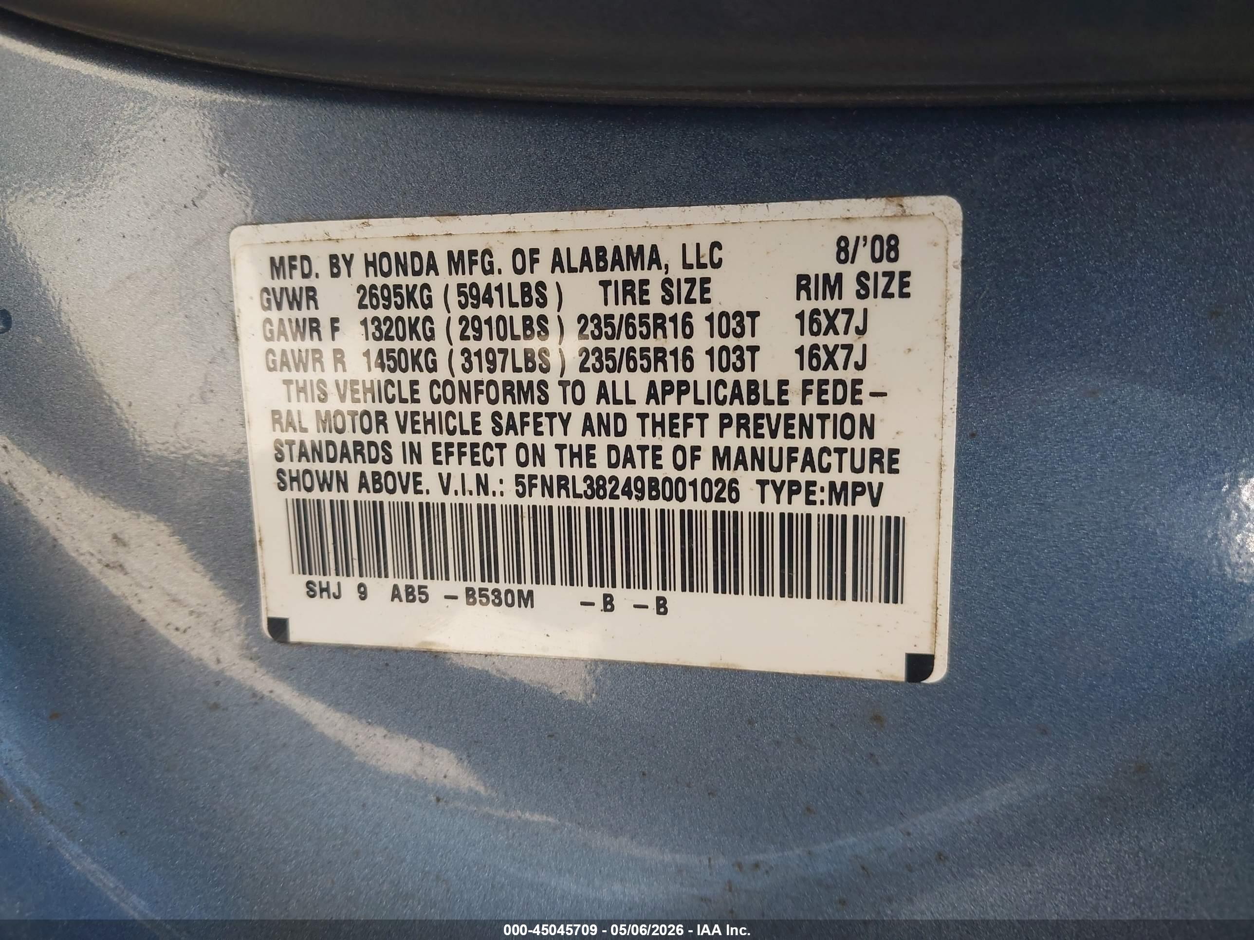 HONDA ODYSSEY image 9