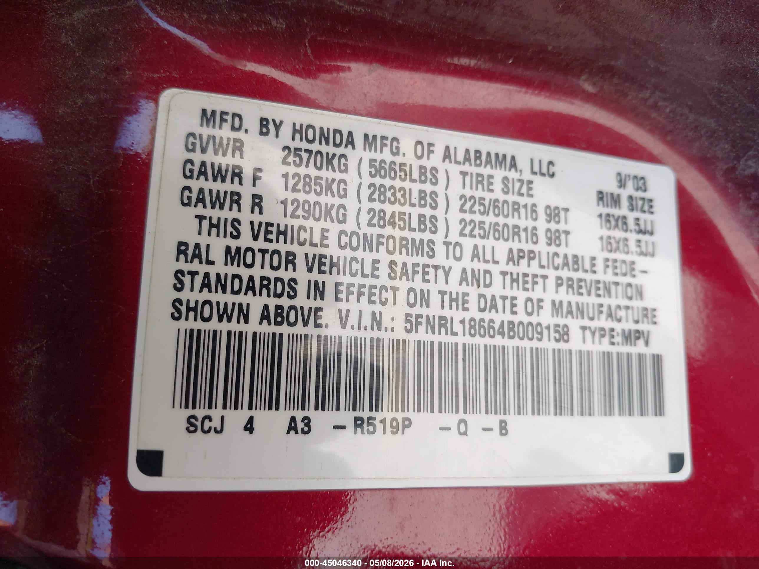 HONDA ODYSSEY image 9