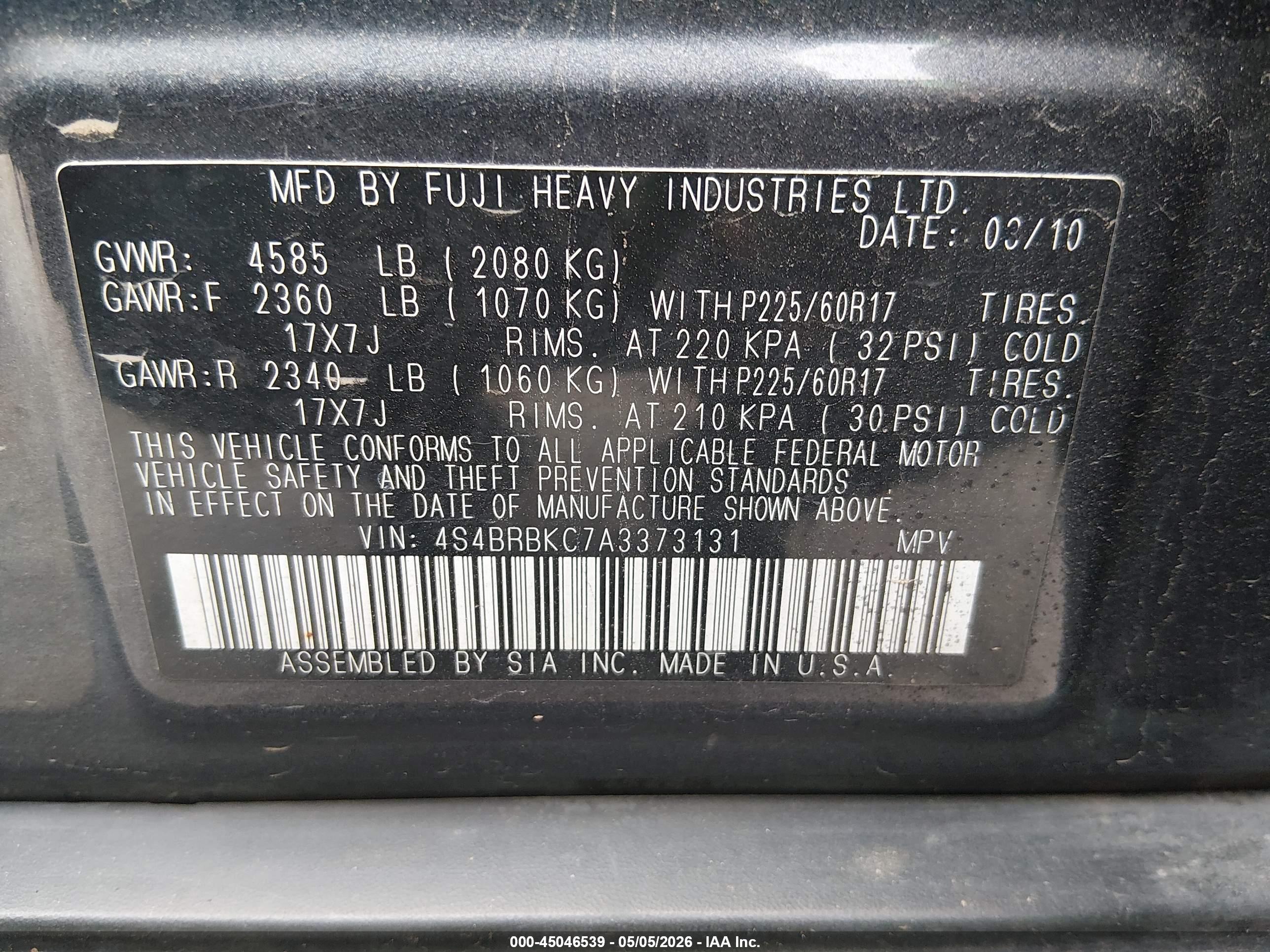 SUBARU OUTBACK image 9