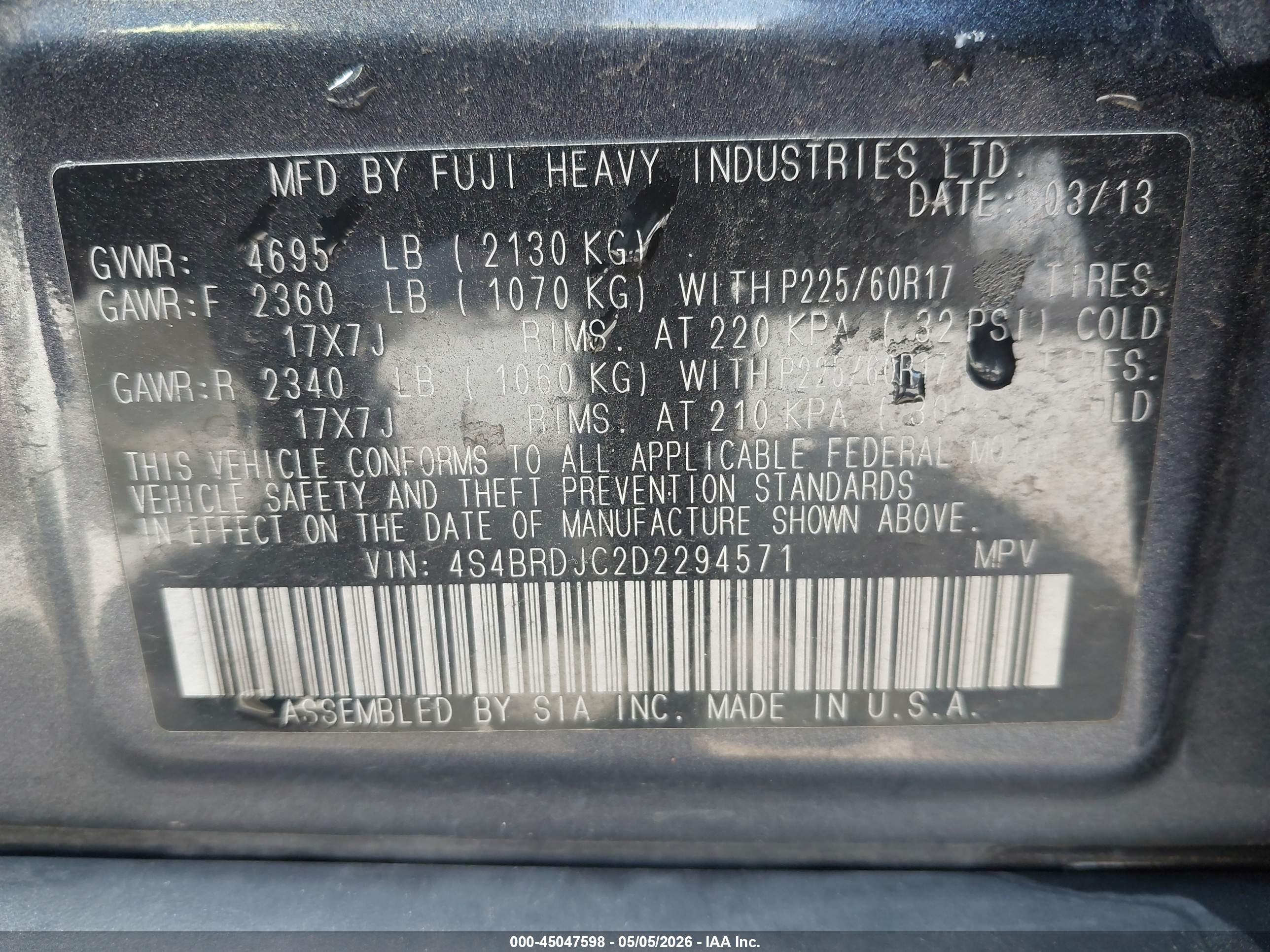 SUBARU OUTBACK image 9