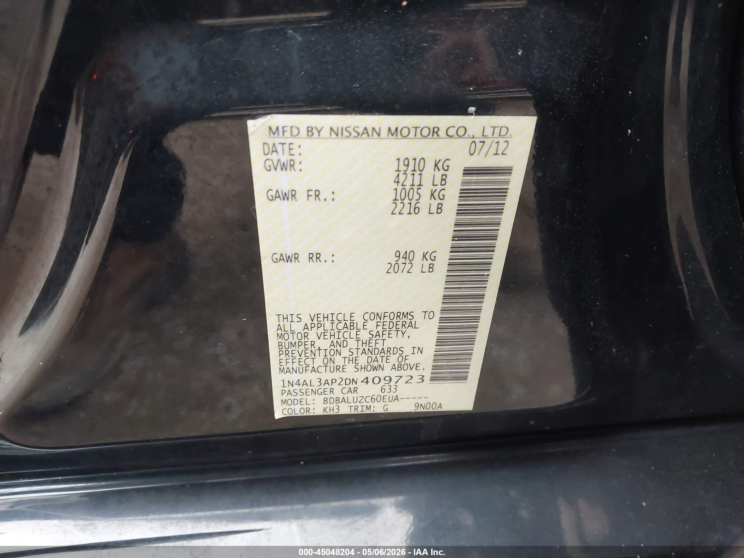 NISSAN ALTIMA image 9