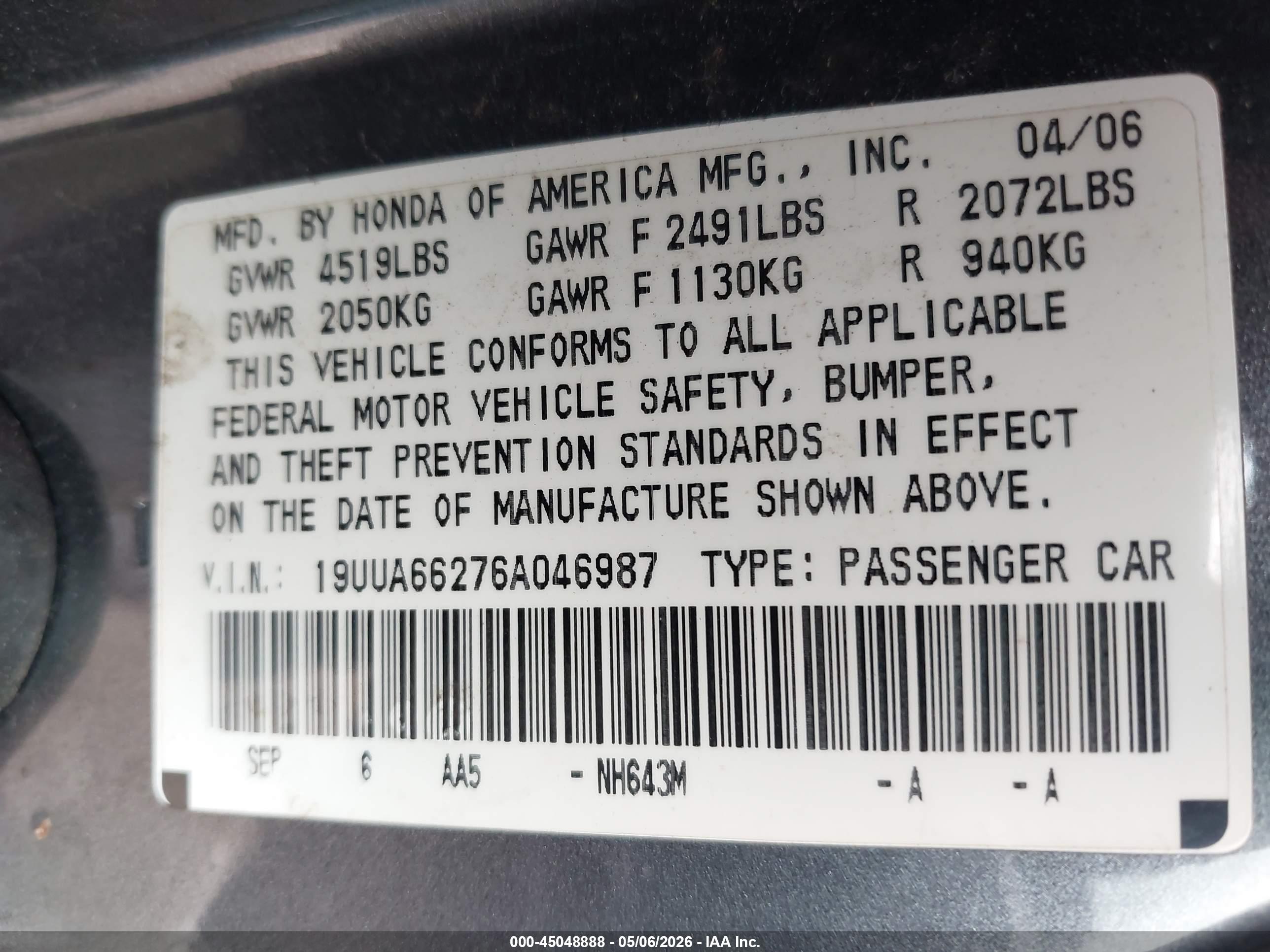 ACURA TL image 9