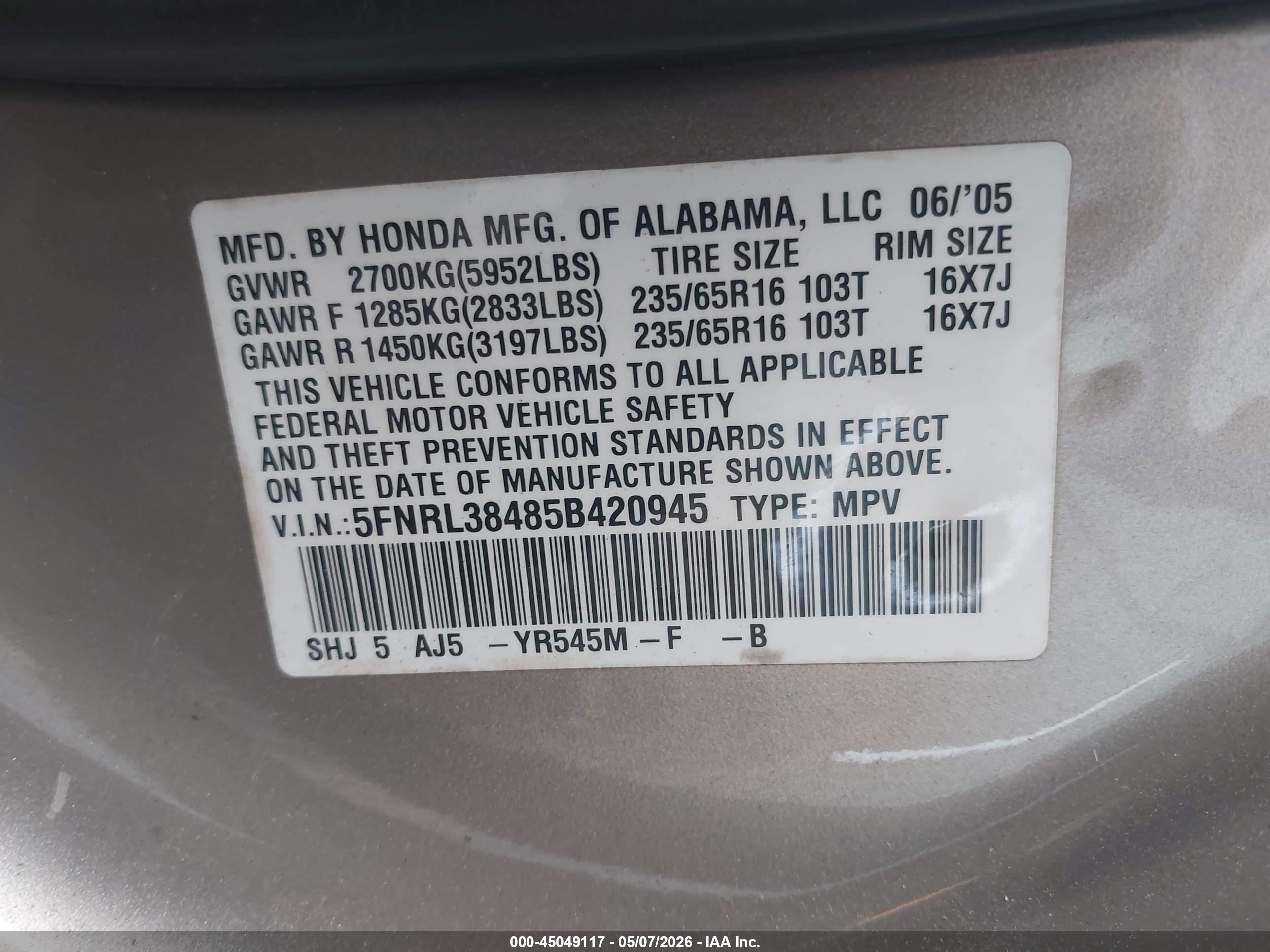HONDA ODYSSEY image 9