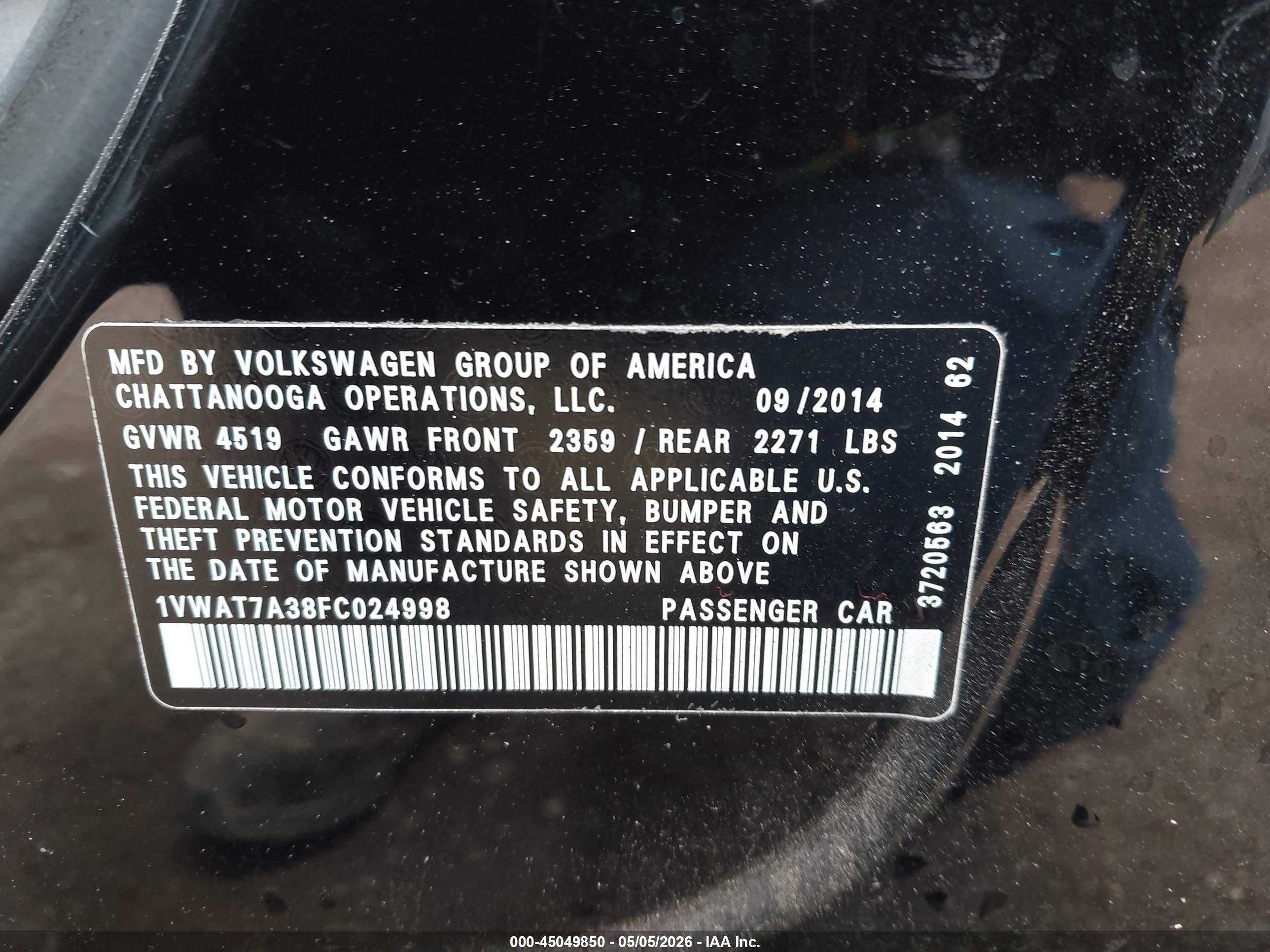 VOLKSWAGEN PASSAT image 9