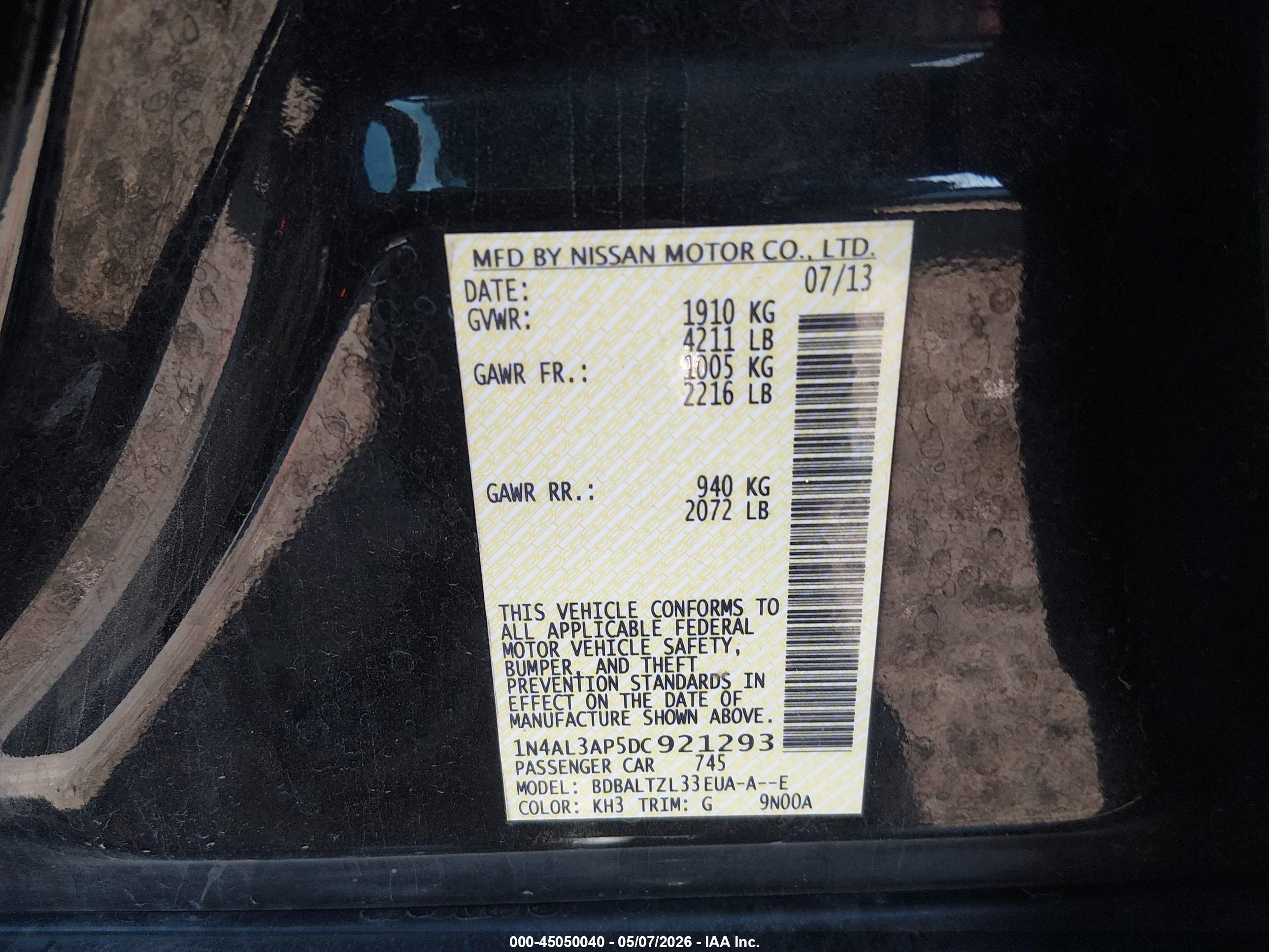 NISSAN ALTIMA image 9