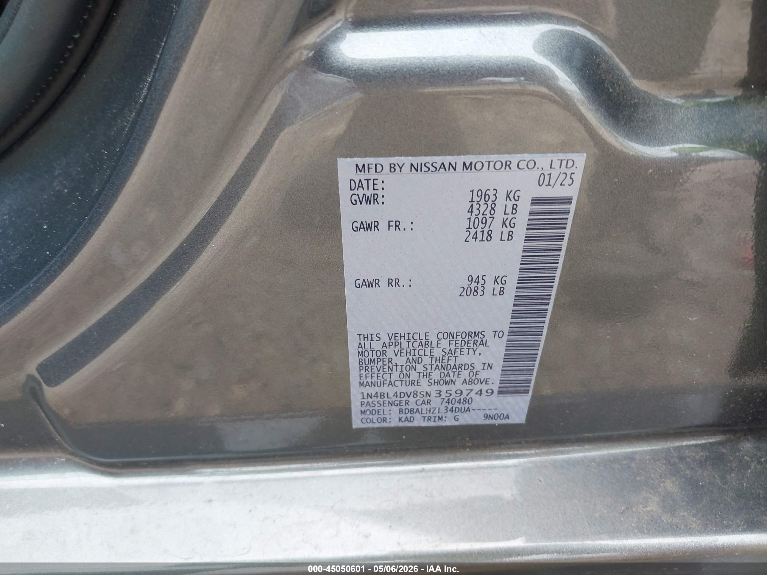 NISSAN ALTIMA image 9