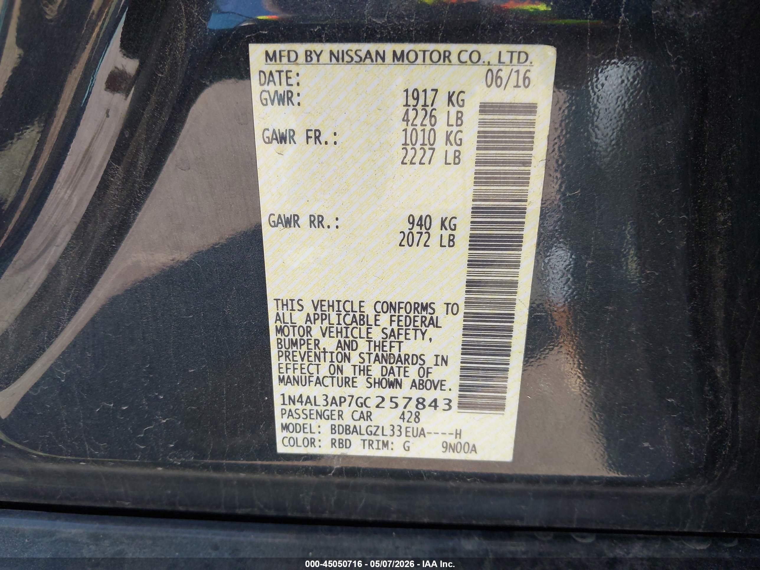 NISSAN ALTIMA image 9