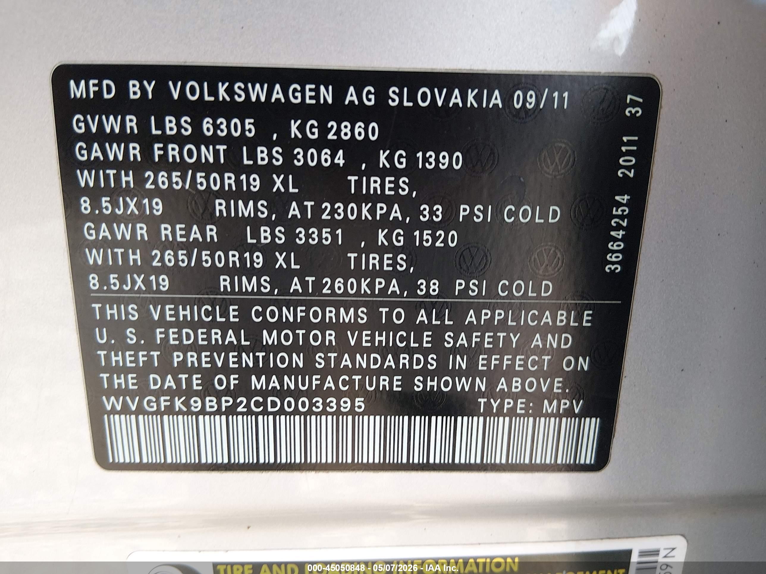 VOLKSWAGEN TOUAREG image 9