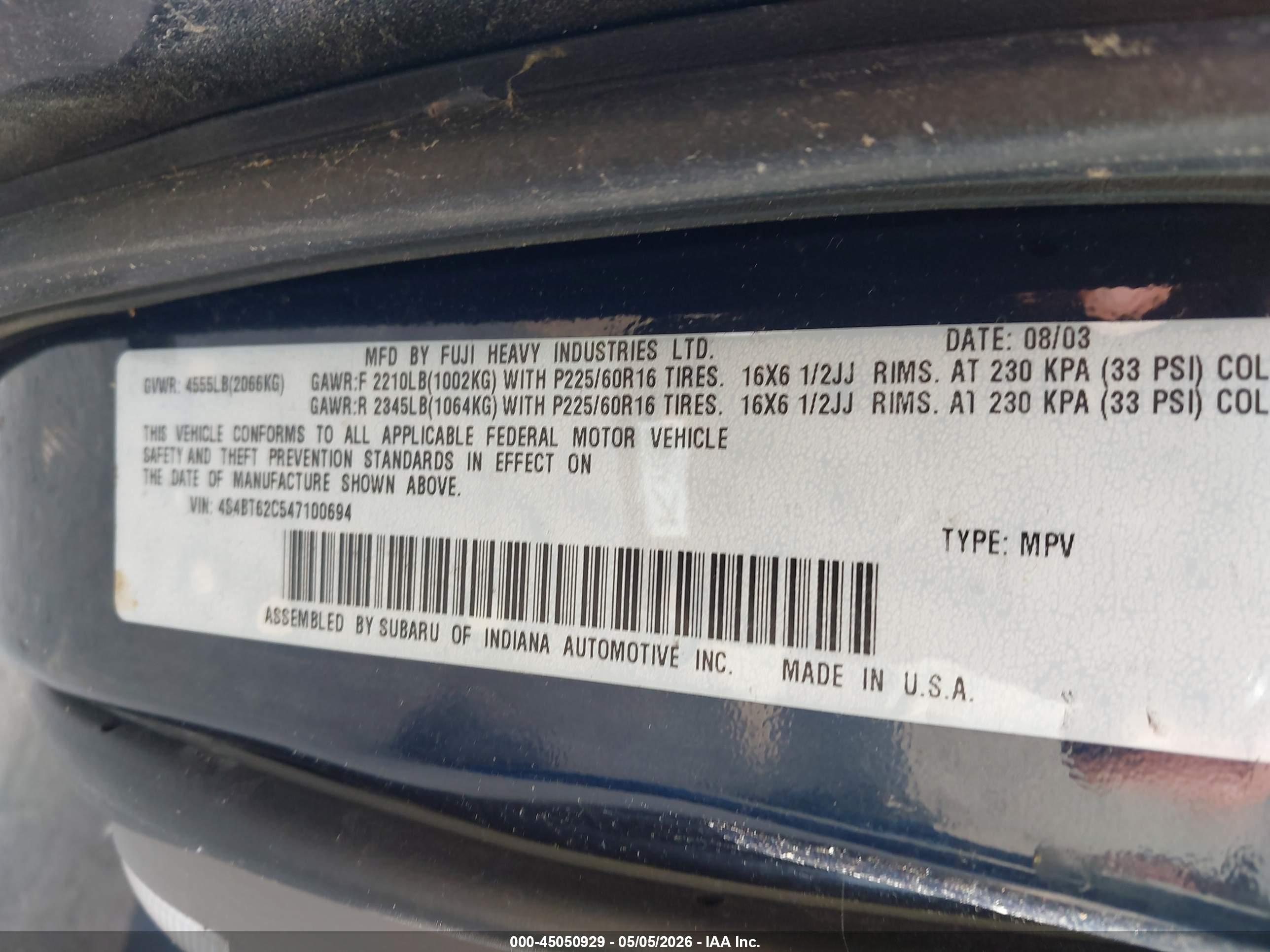 SUBARU BAJA image 9
