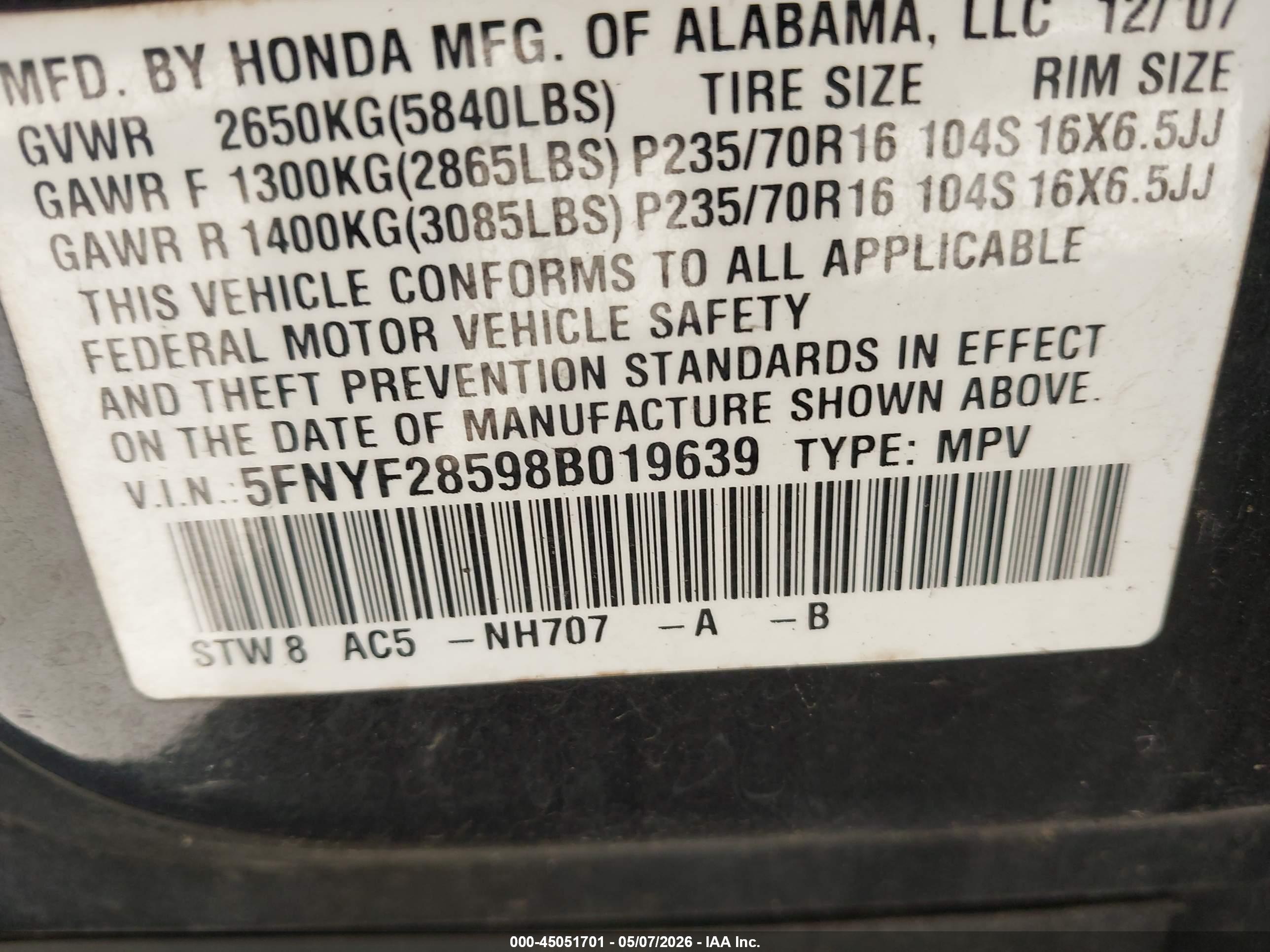 HONDA PILOT image 9
