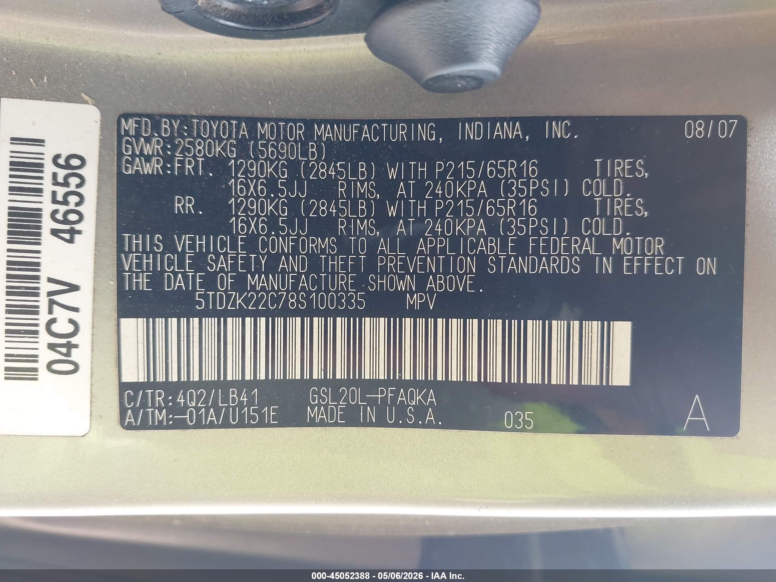 TOYOTA SIENNA image 9