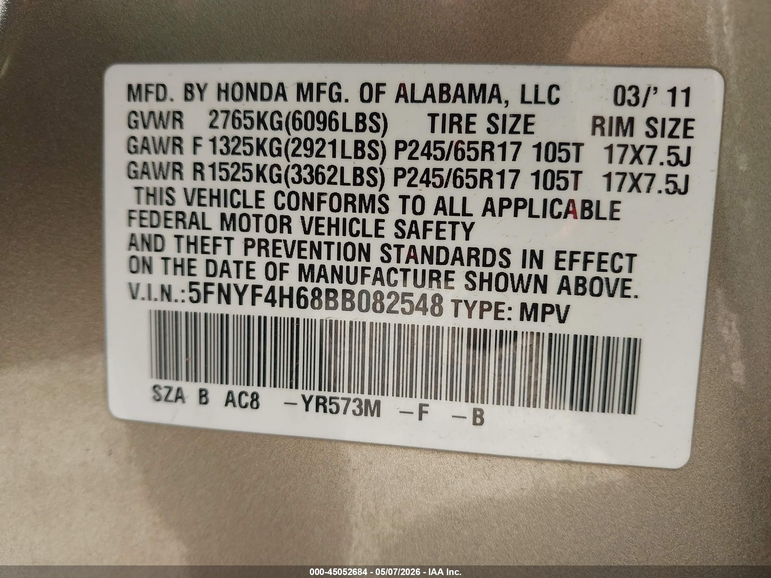 HONDA PILOT image 9