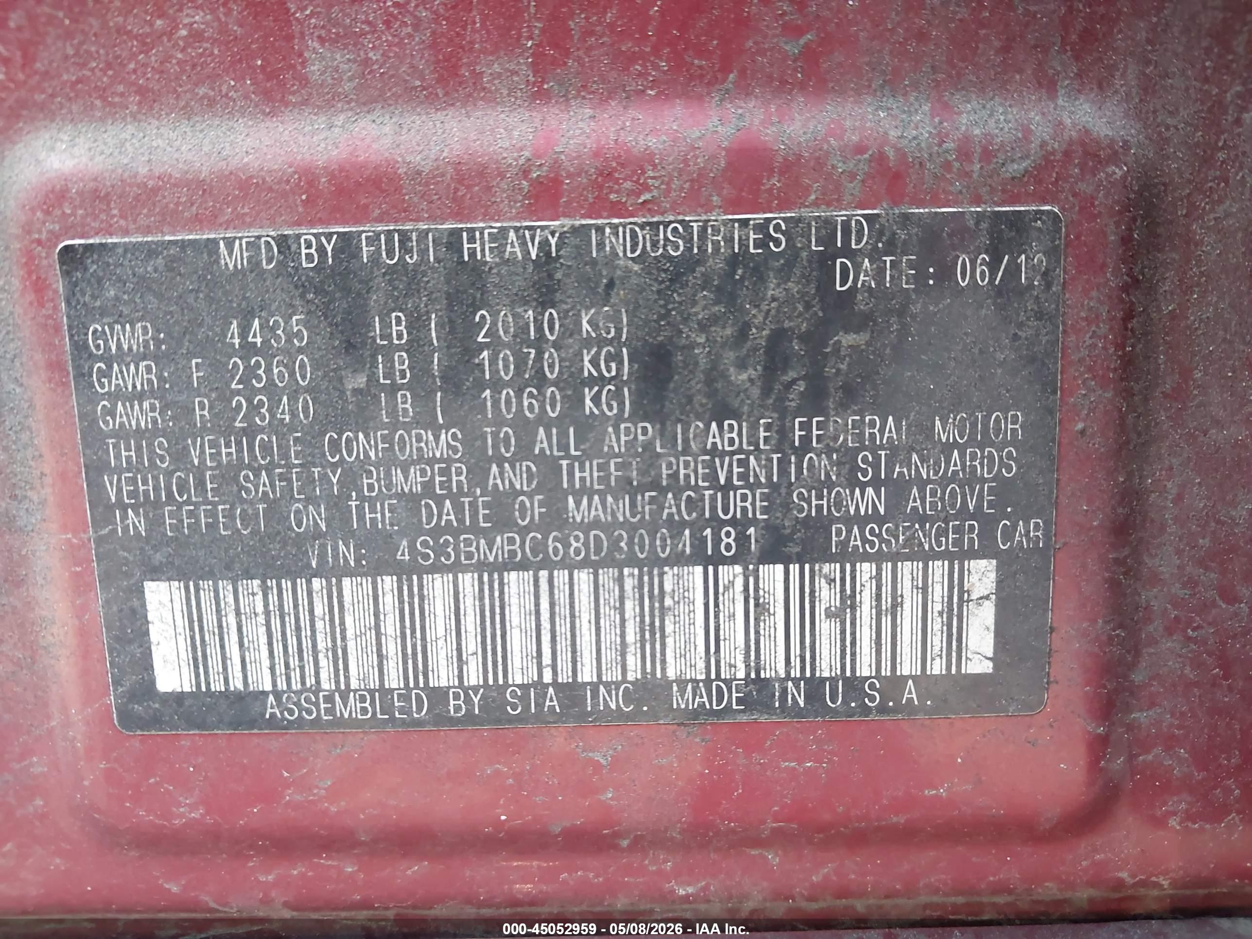 SUBARU LEGACY image 9