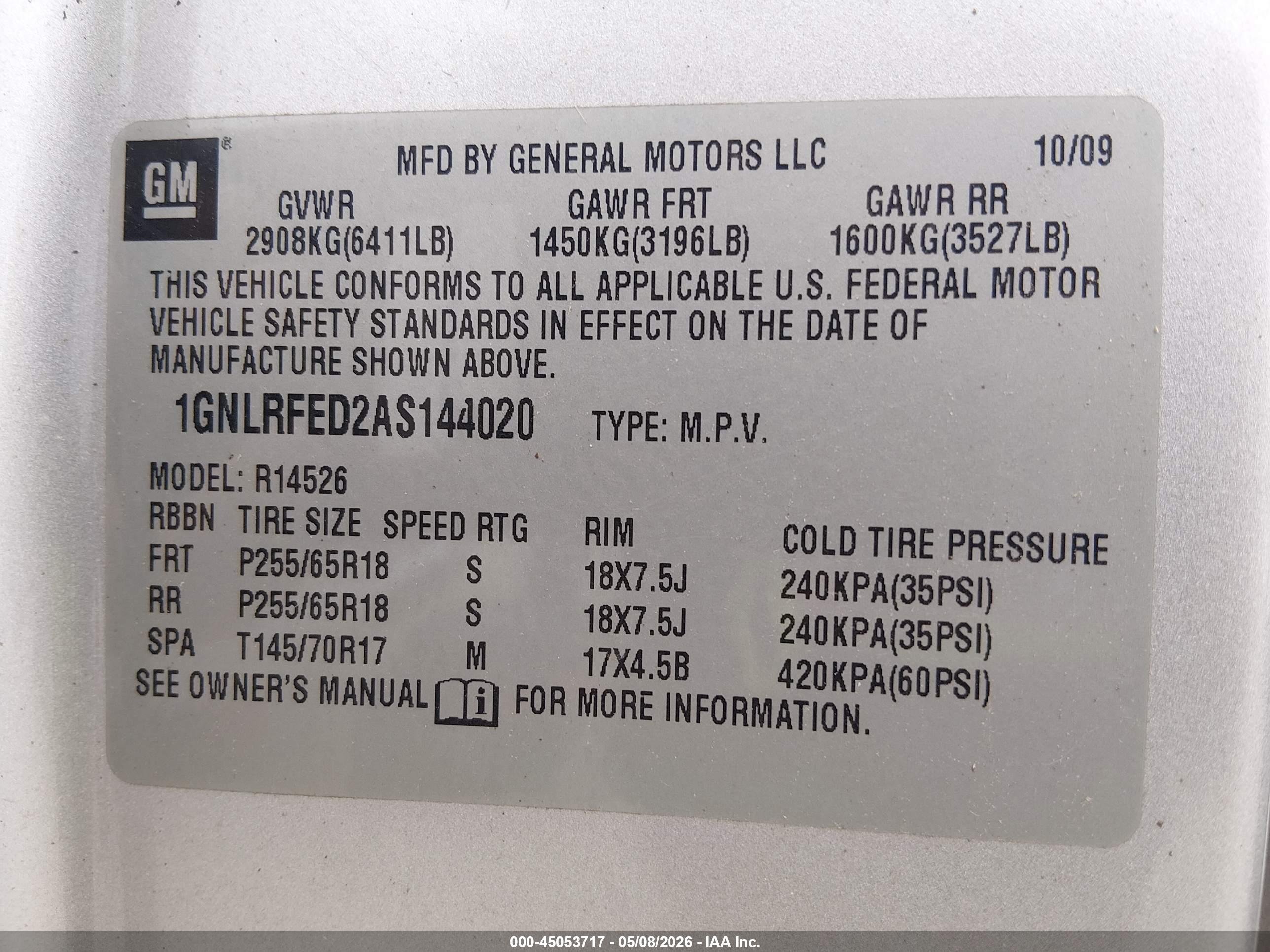 CHEVROLET TRAVERSE image 9