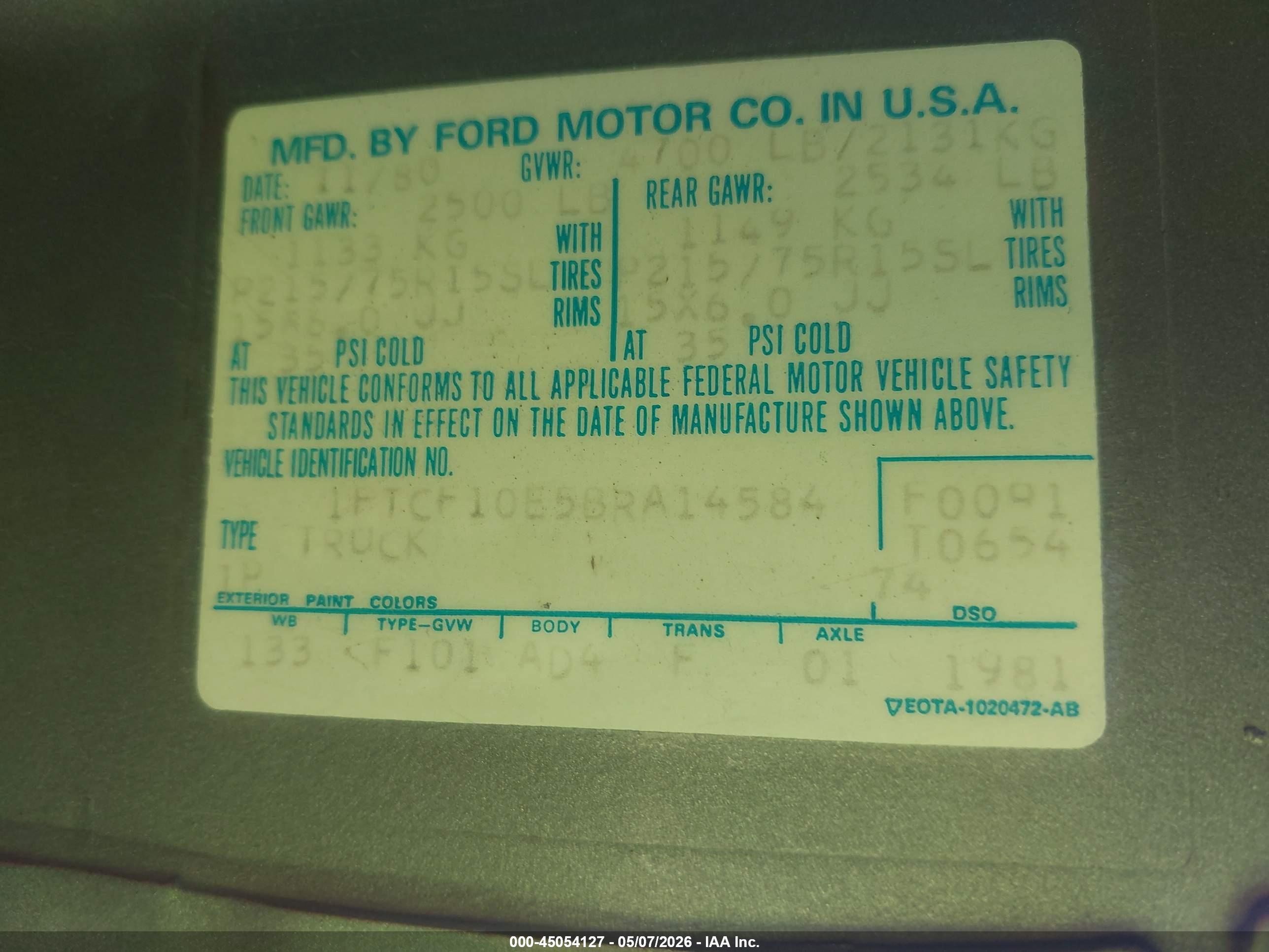 FORD F100 image 9