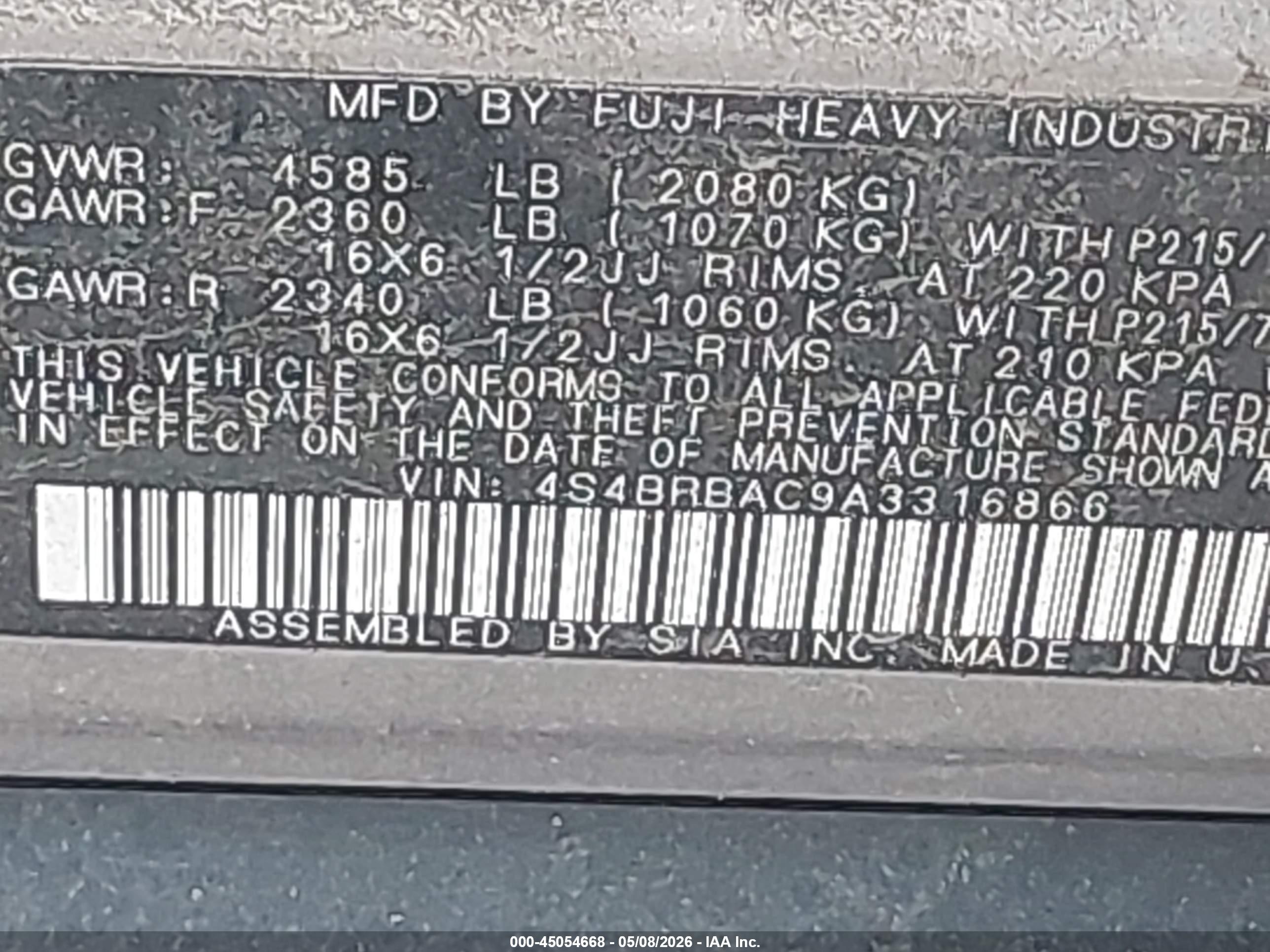 SUBARU OUTBACK image 9