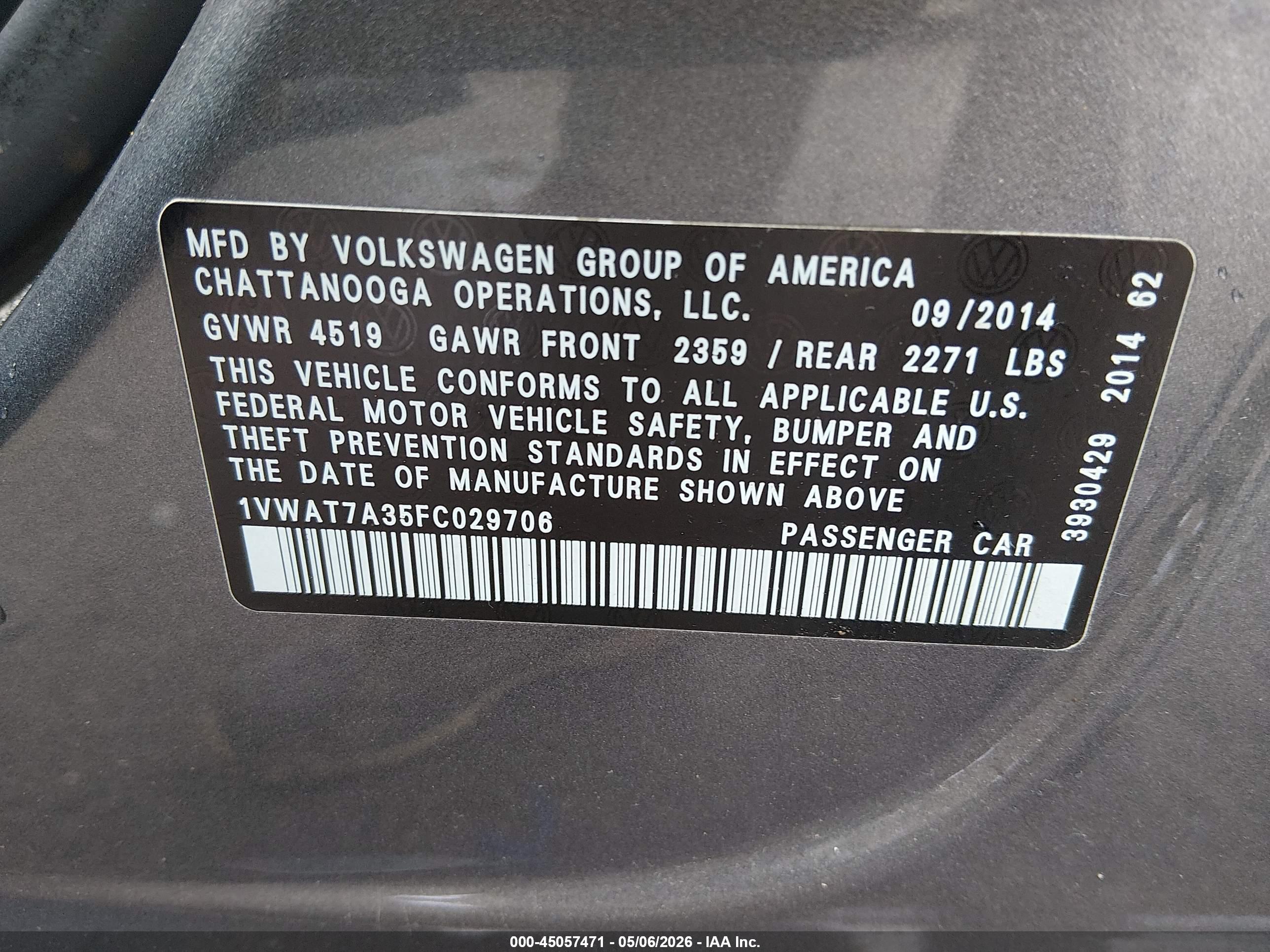 VOLKSWAGEN PASSAT image 9