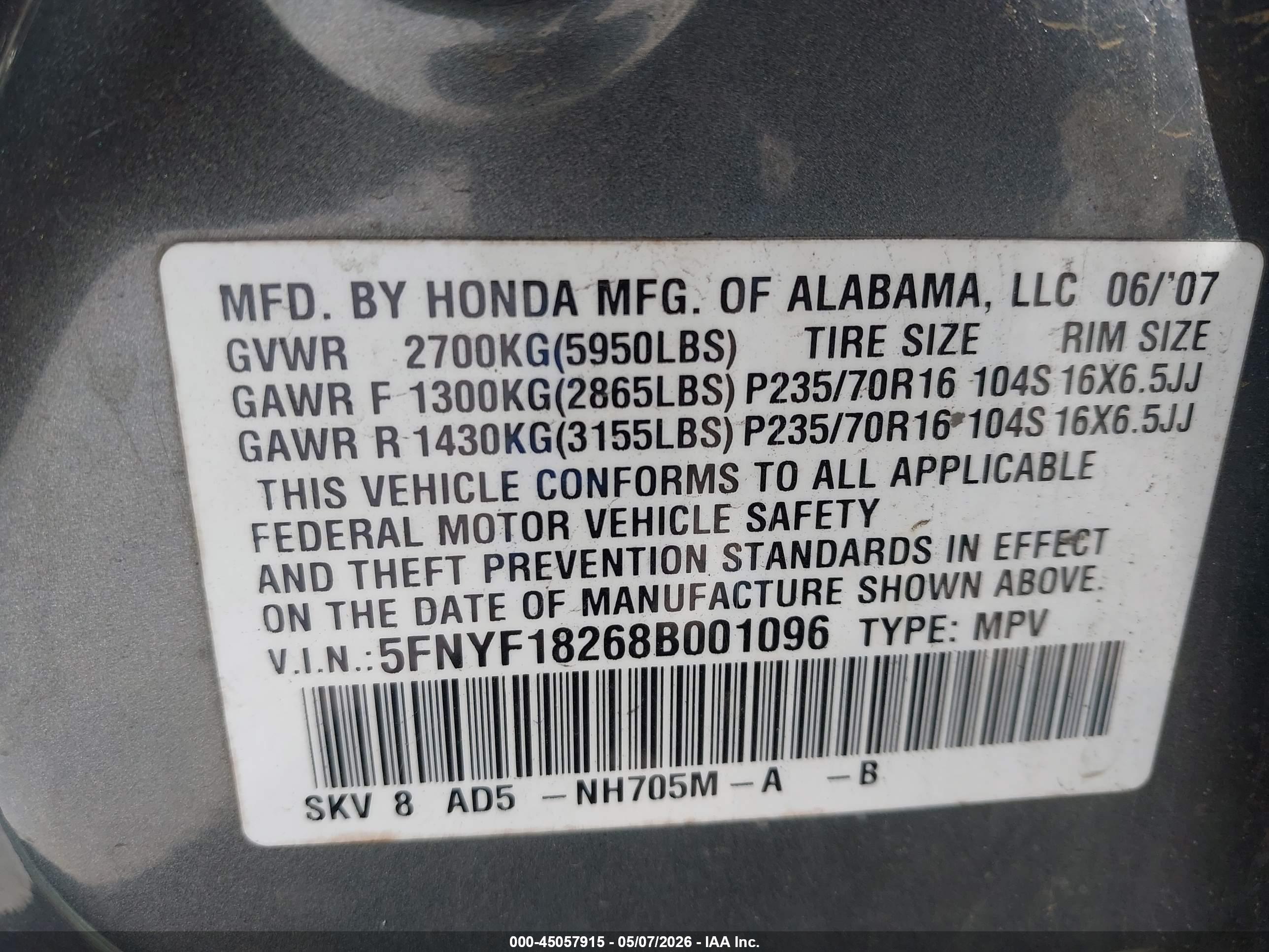 HONDA PILOT image 9