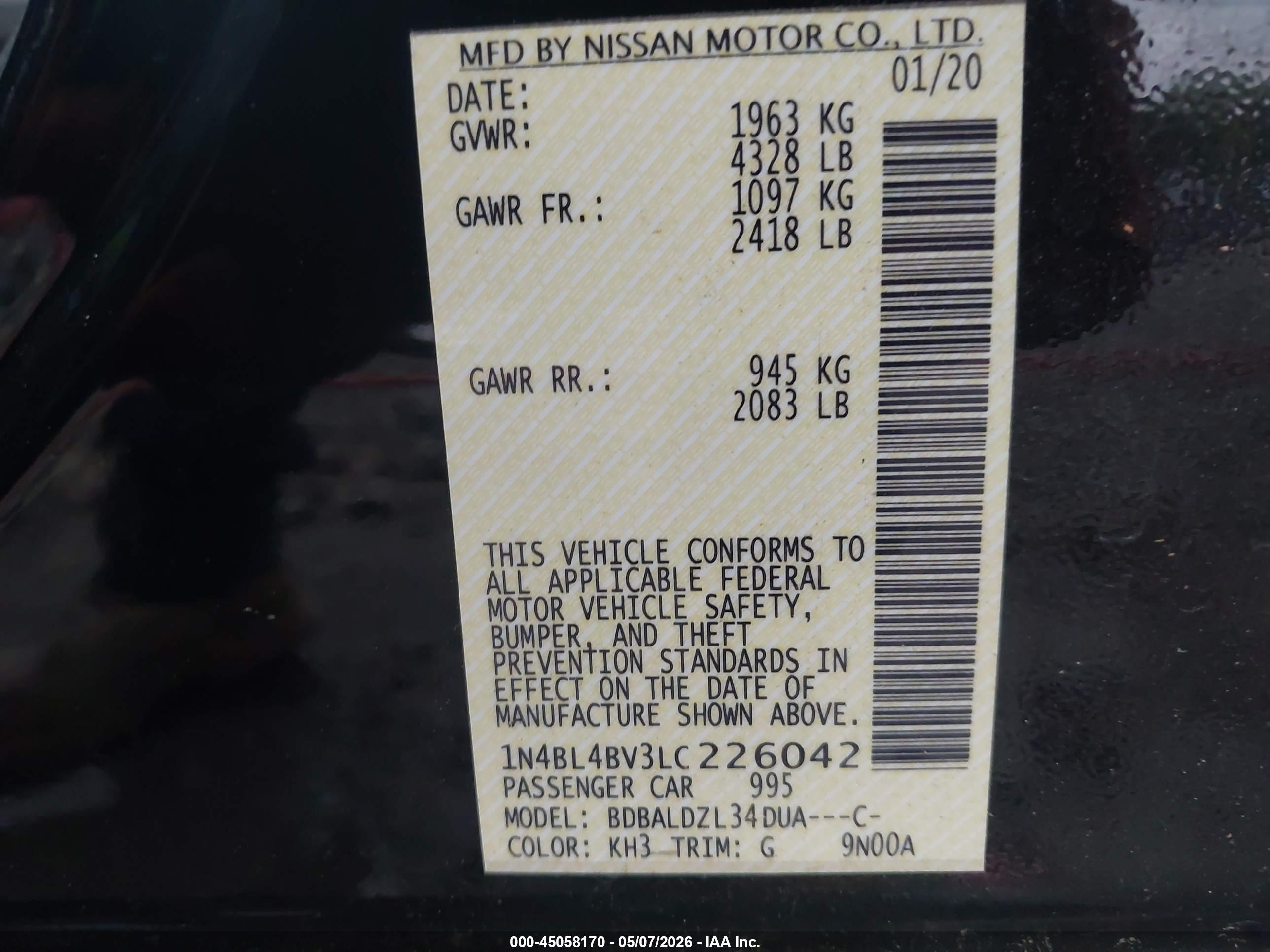 NISSAN ALTIMA image 9
