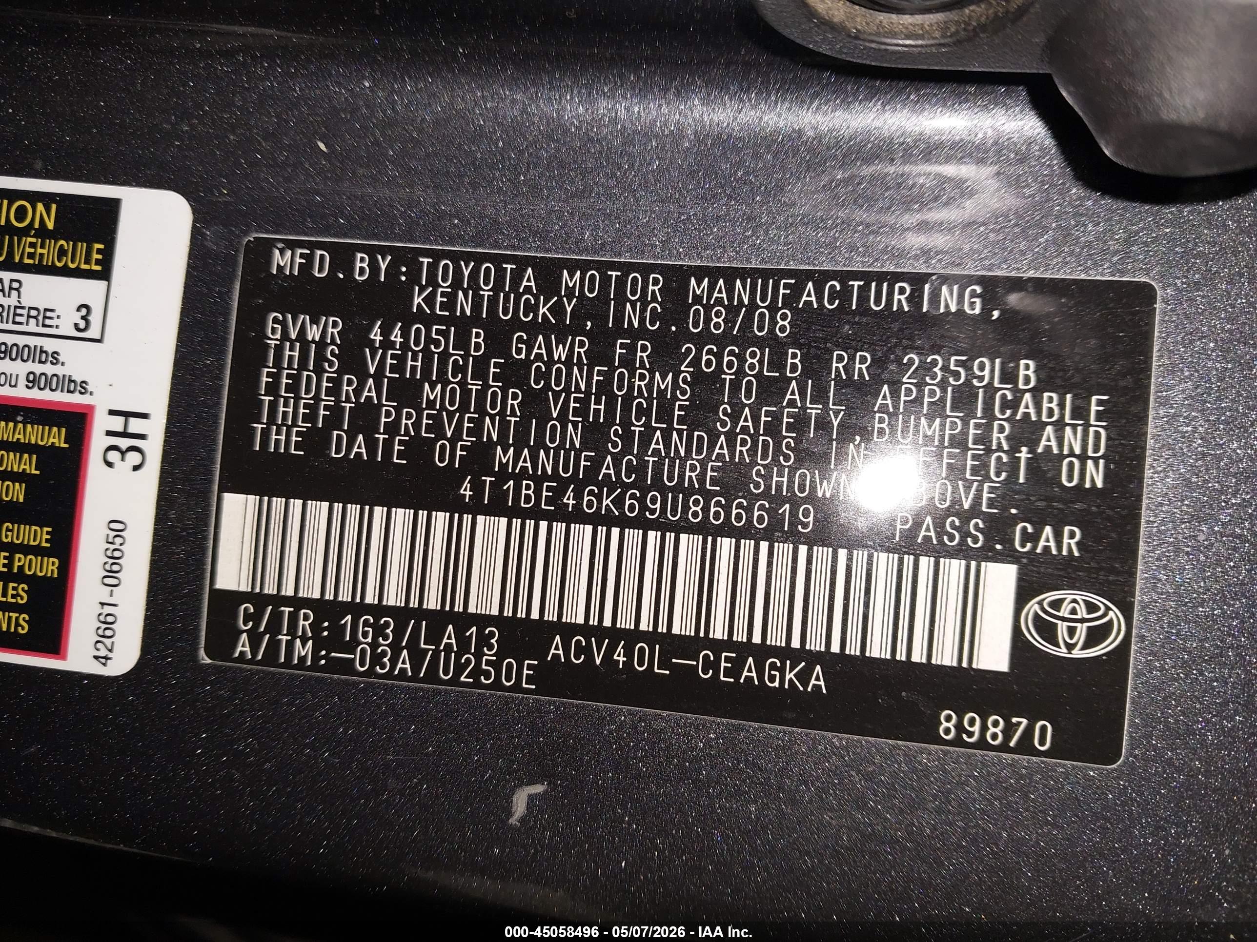 TOYOTA CAMRY image 9
